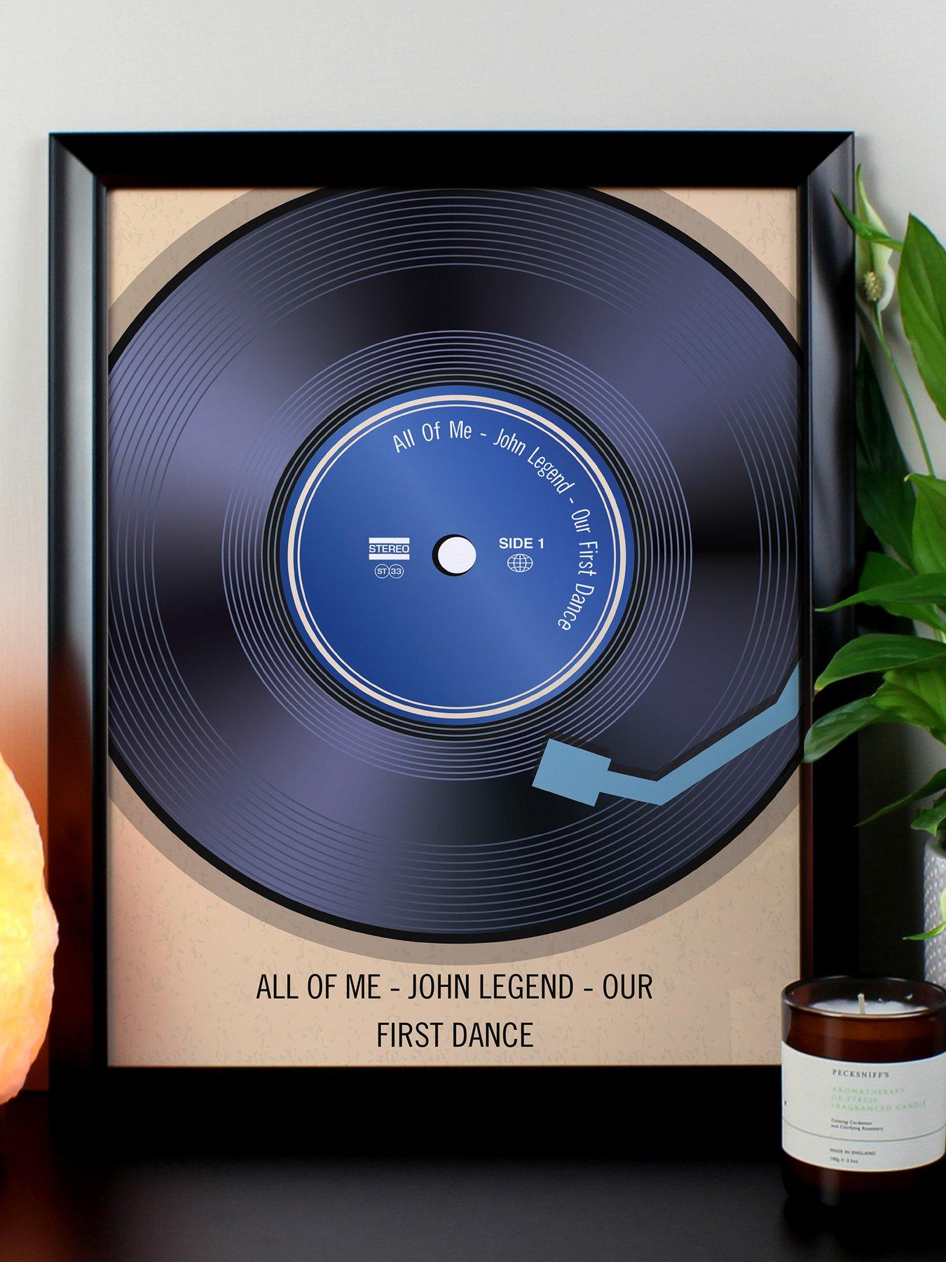  image of the-personalised-memento-company-personalised-retro-vinyl-black-framed-print