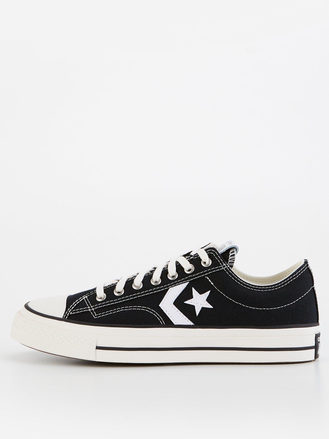  image of converse-premium-canvas-star-player-76-low-top-trainers-blackwhite