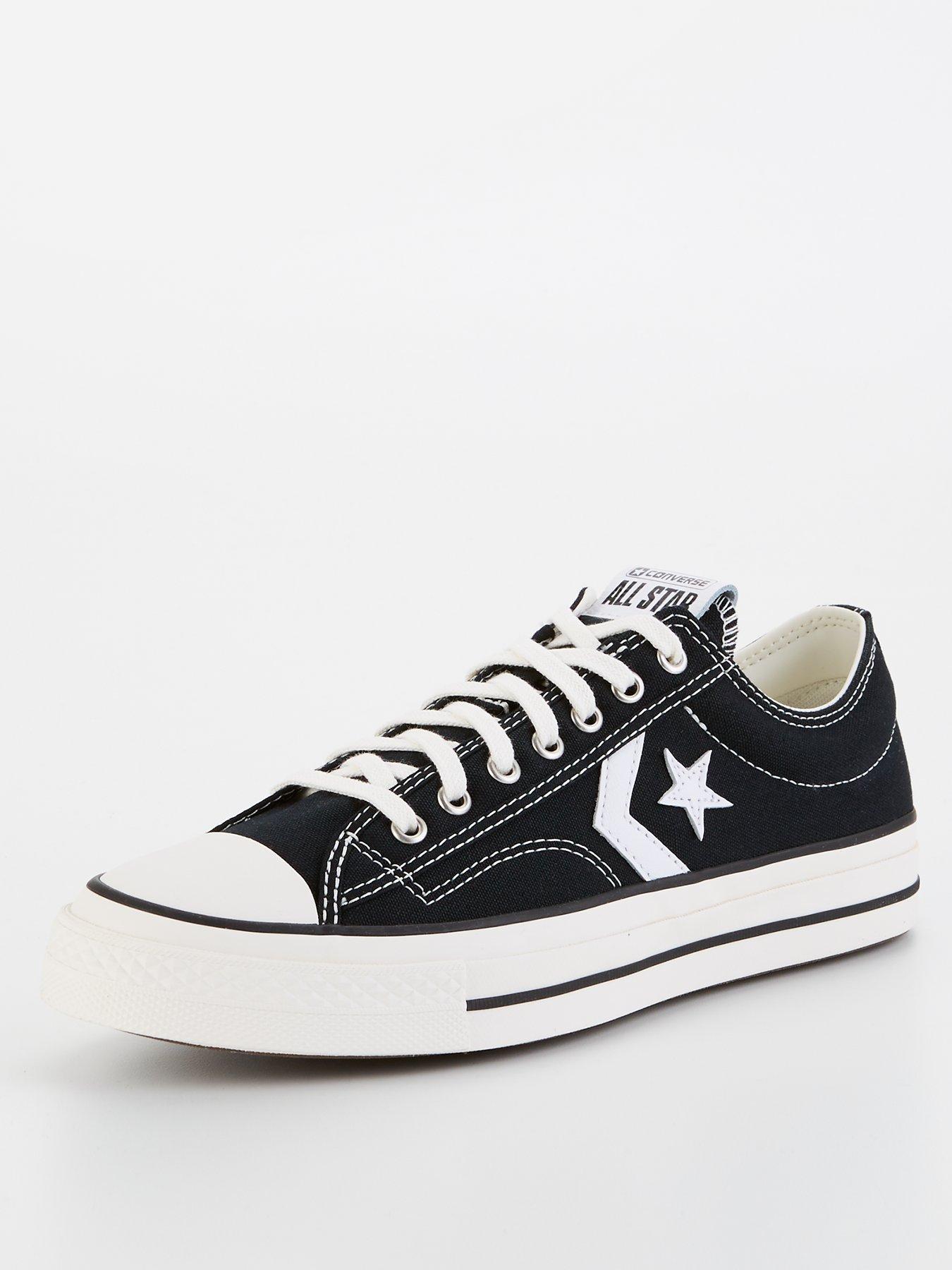  image of converse-premium-canvas-star-player-76-low-top-trainers-blackwhite