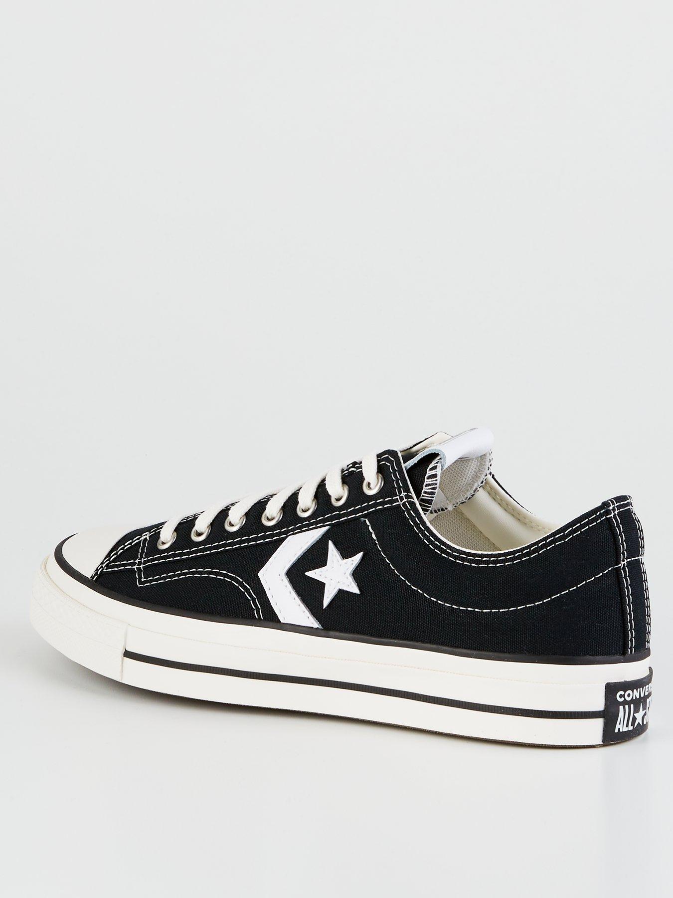  image of converse-premium-canvas-star-player-76-low-top-trainers-blackwhite