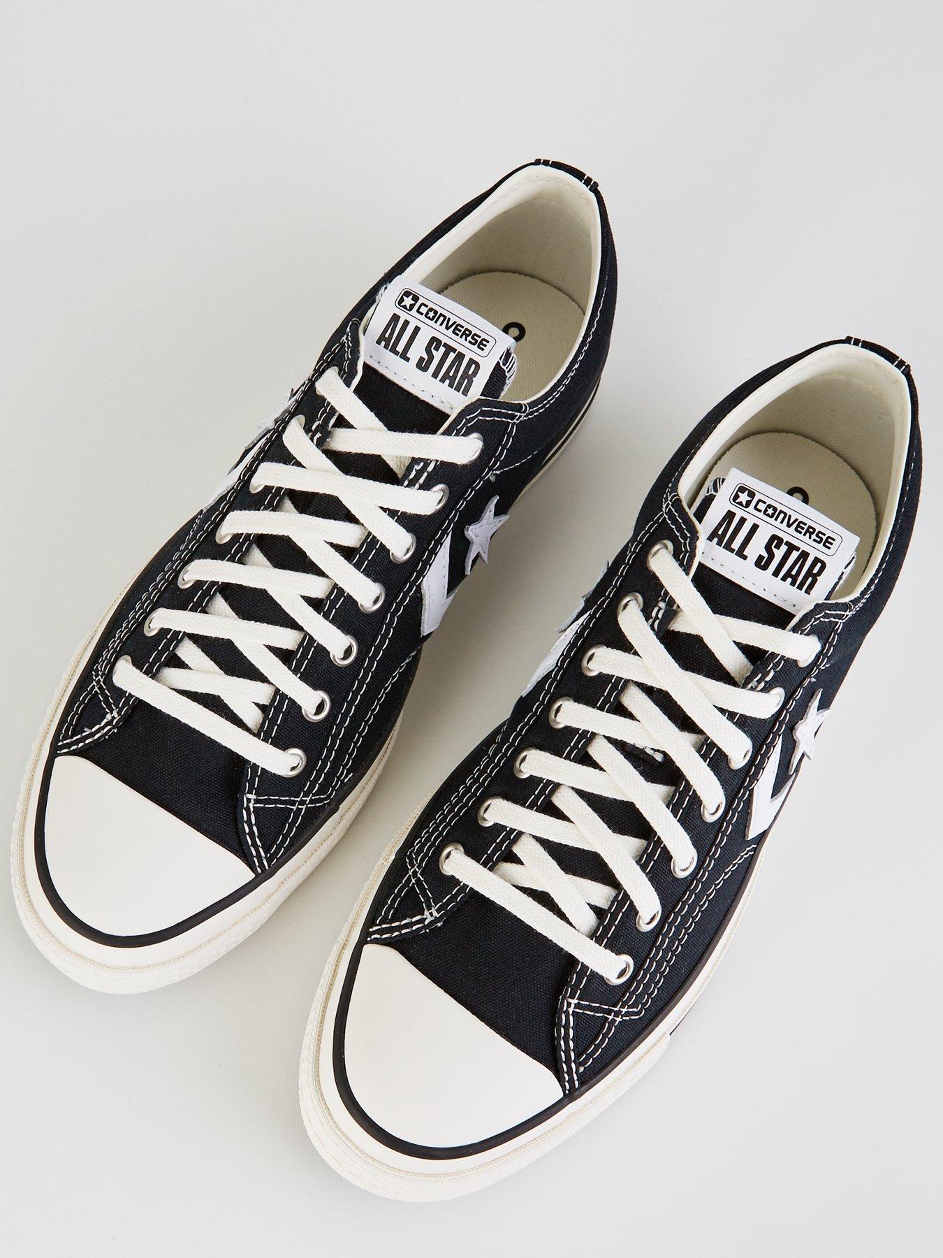 Image 4 of 7 of Converse Unisex Premium Canvas Star Player 76 Low Top Trainers - Black/white