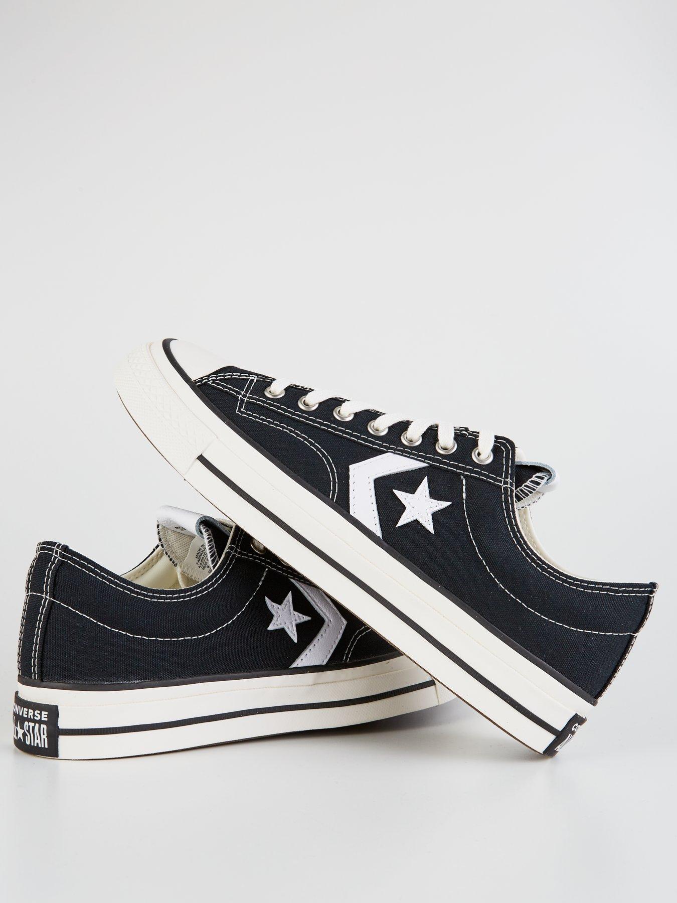  image of converse-premium-canvas-star-player-76-low-top-trainers-blackwhite