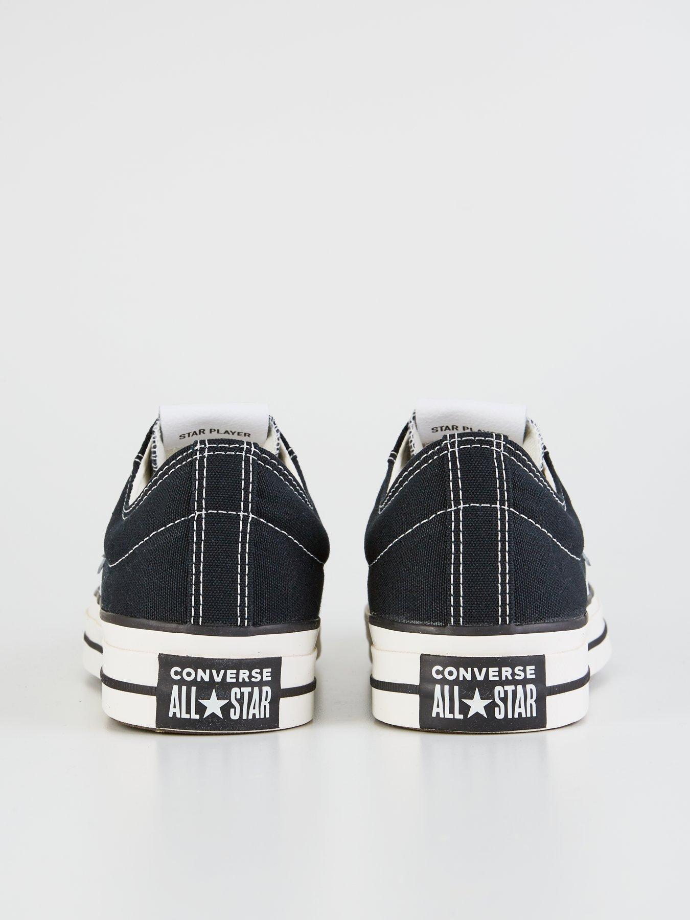 Image 7 of 7 of Converse Unisex Premium Canvas Star Player 76 Low Top Trainers - Black/white