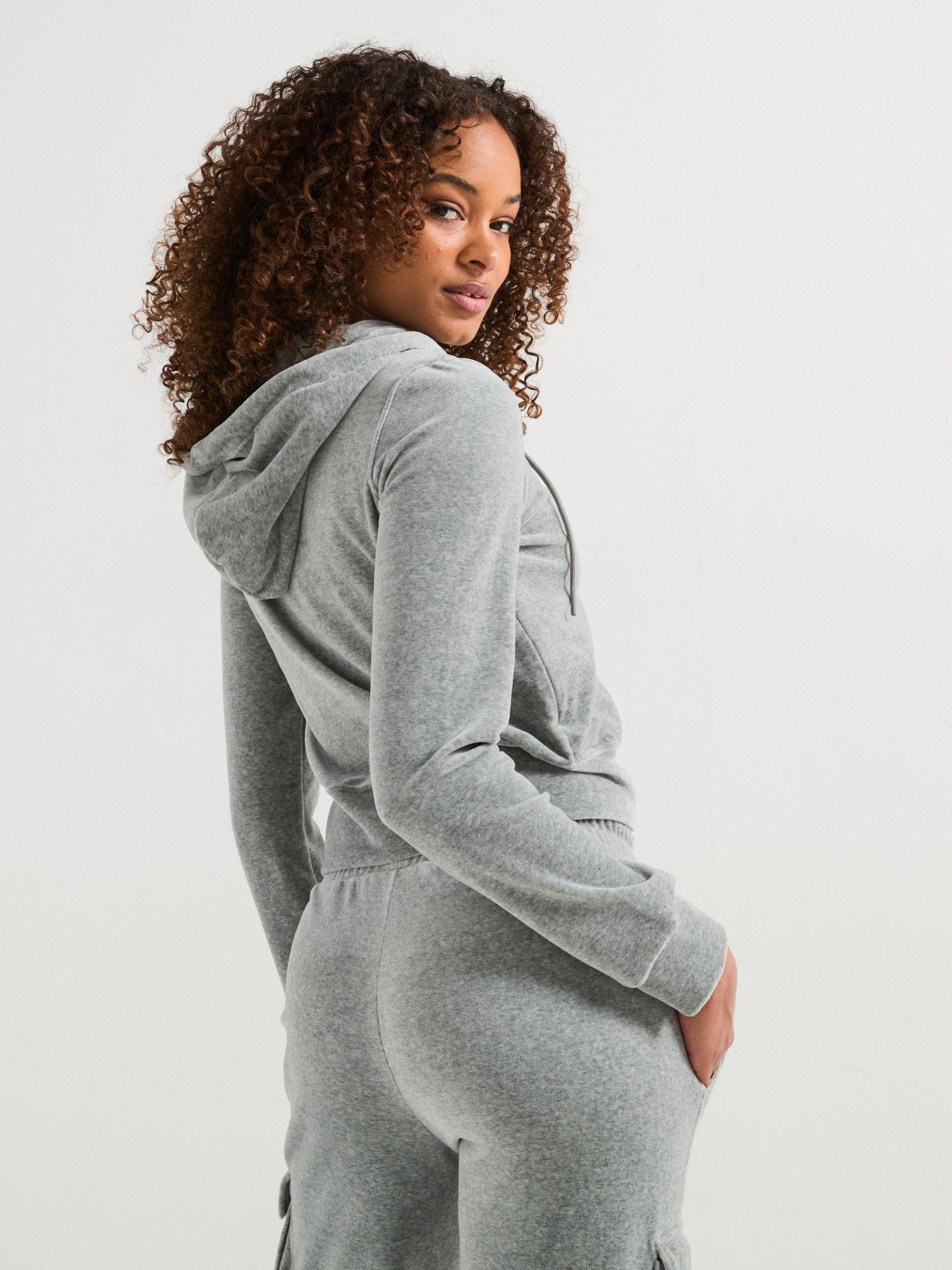  image of converse-womens-chuck-hoodie-velour-jacket-grey