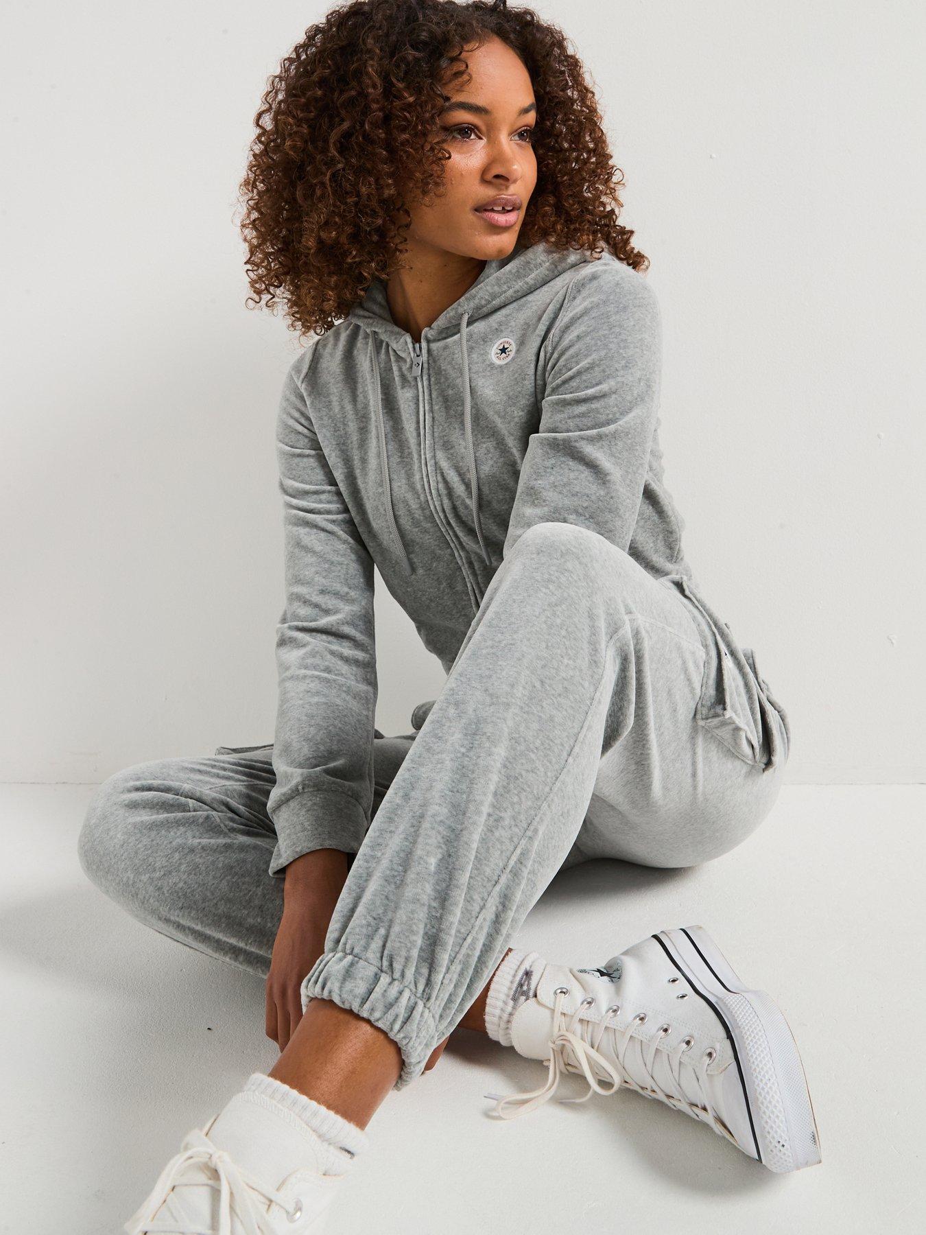  image of converse-womens-chuck-hoodie-velour-jacket-grey