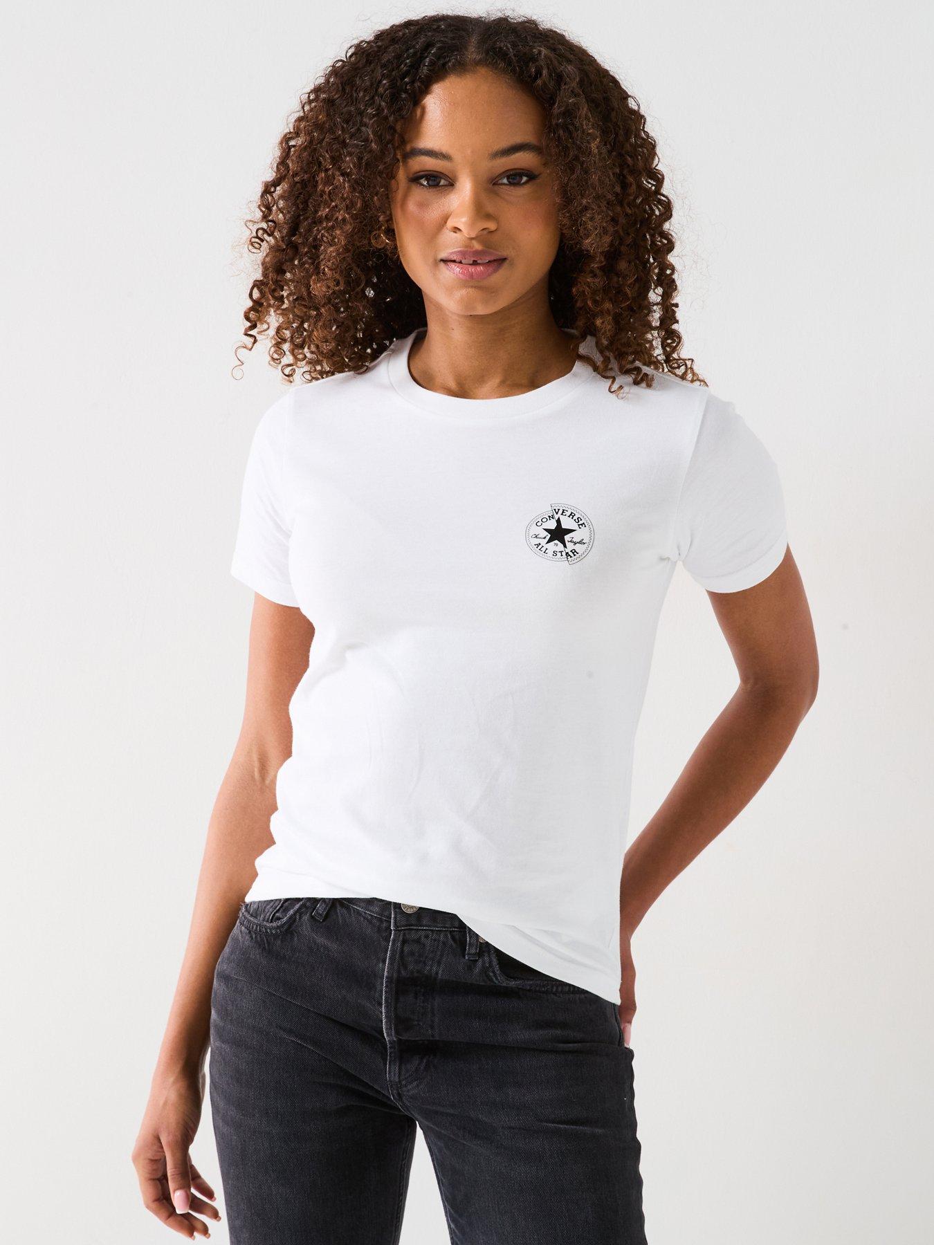 undefined Chuck Taylor T-Shirt Left Chest Star - White
