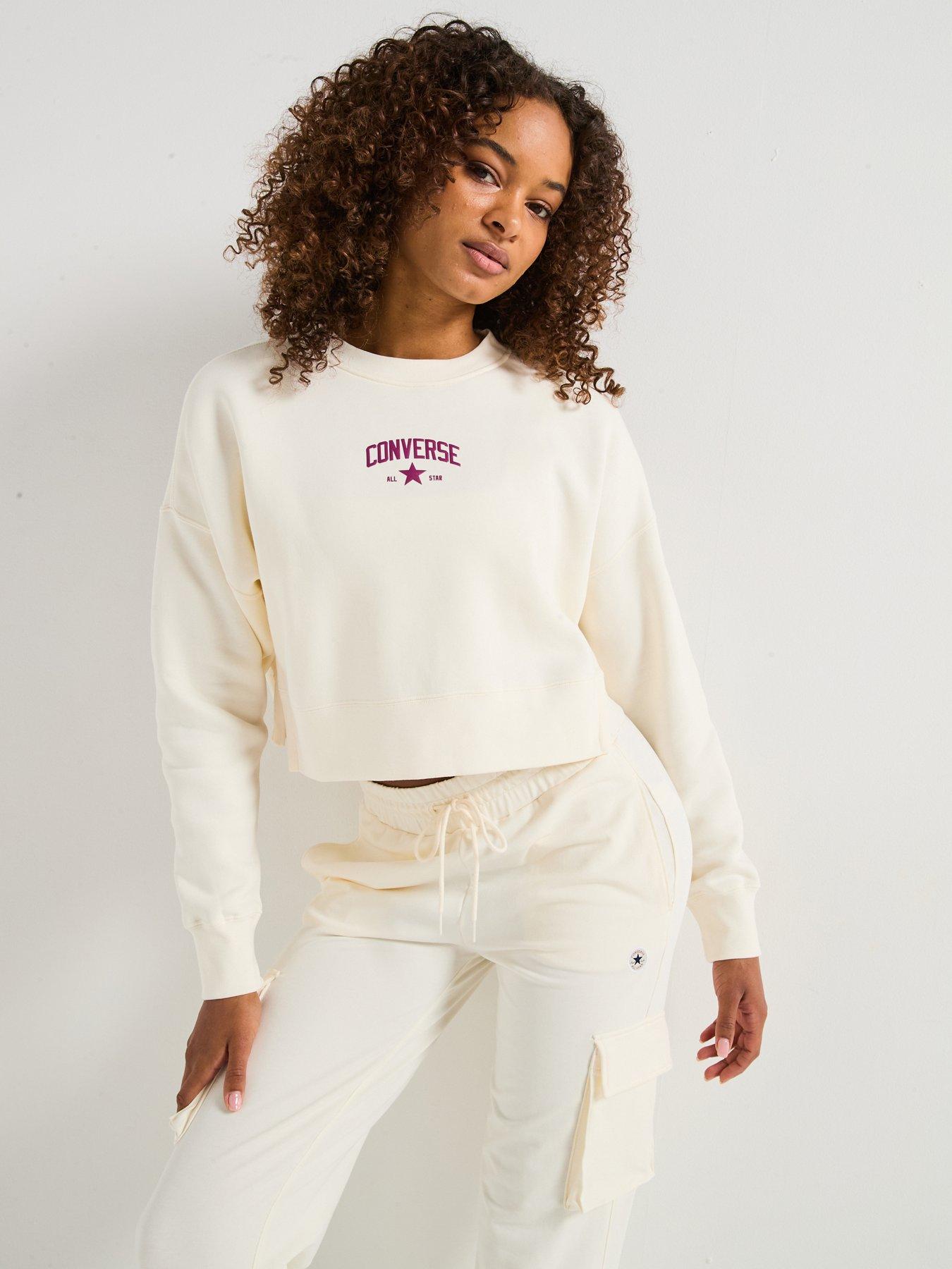 Image 1 of 6 of Converse Womens Crew Sweat - White