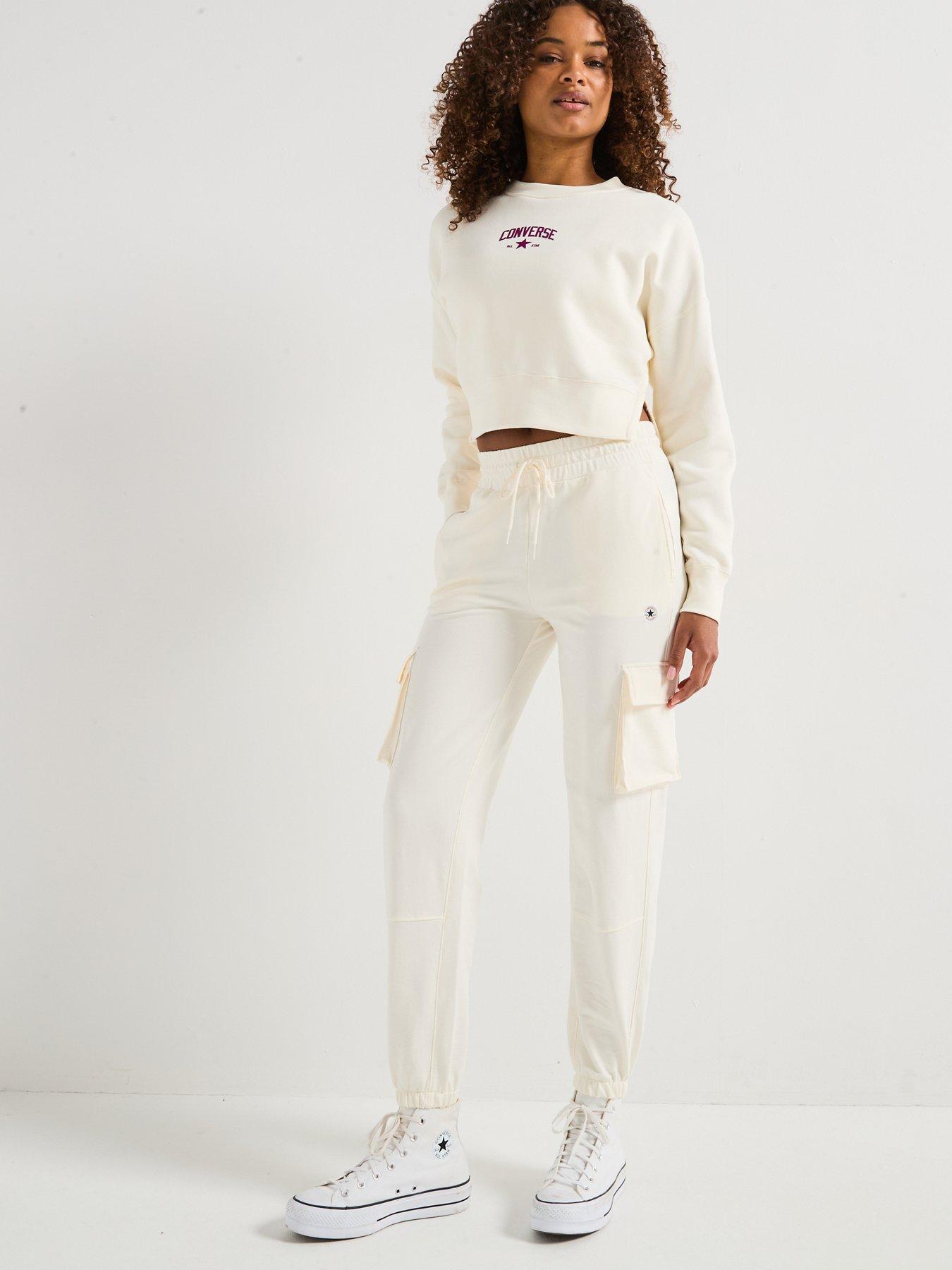 Image 3 of 6 of Converse Womens Crew Sweat - White