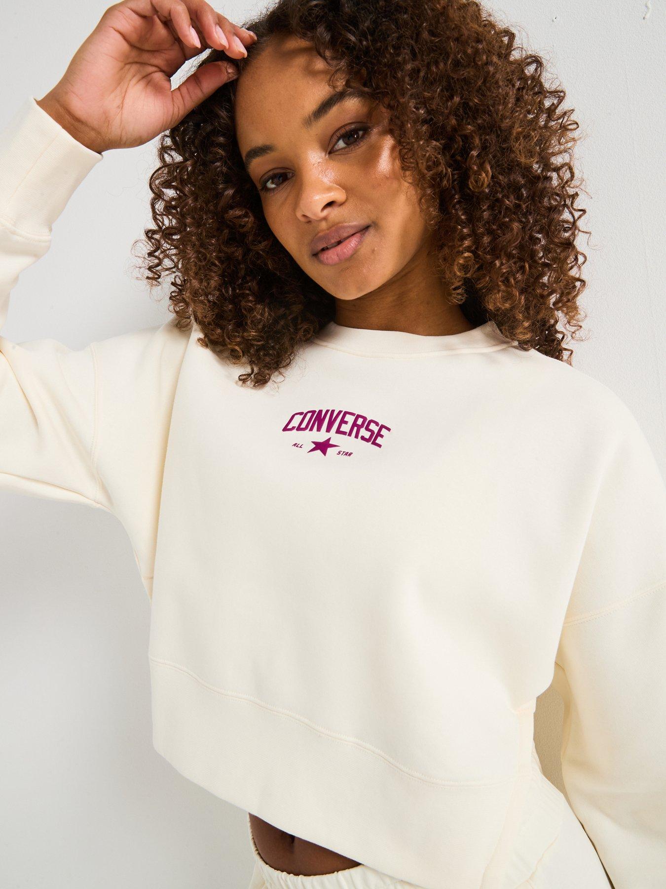 Image 5 of 6 of Converse Womens Crew Sweat - White