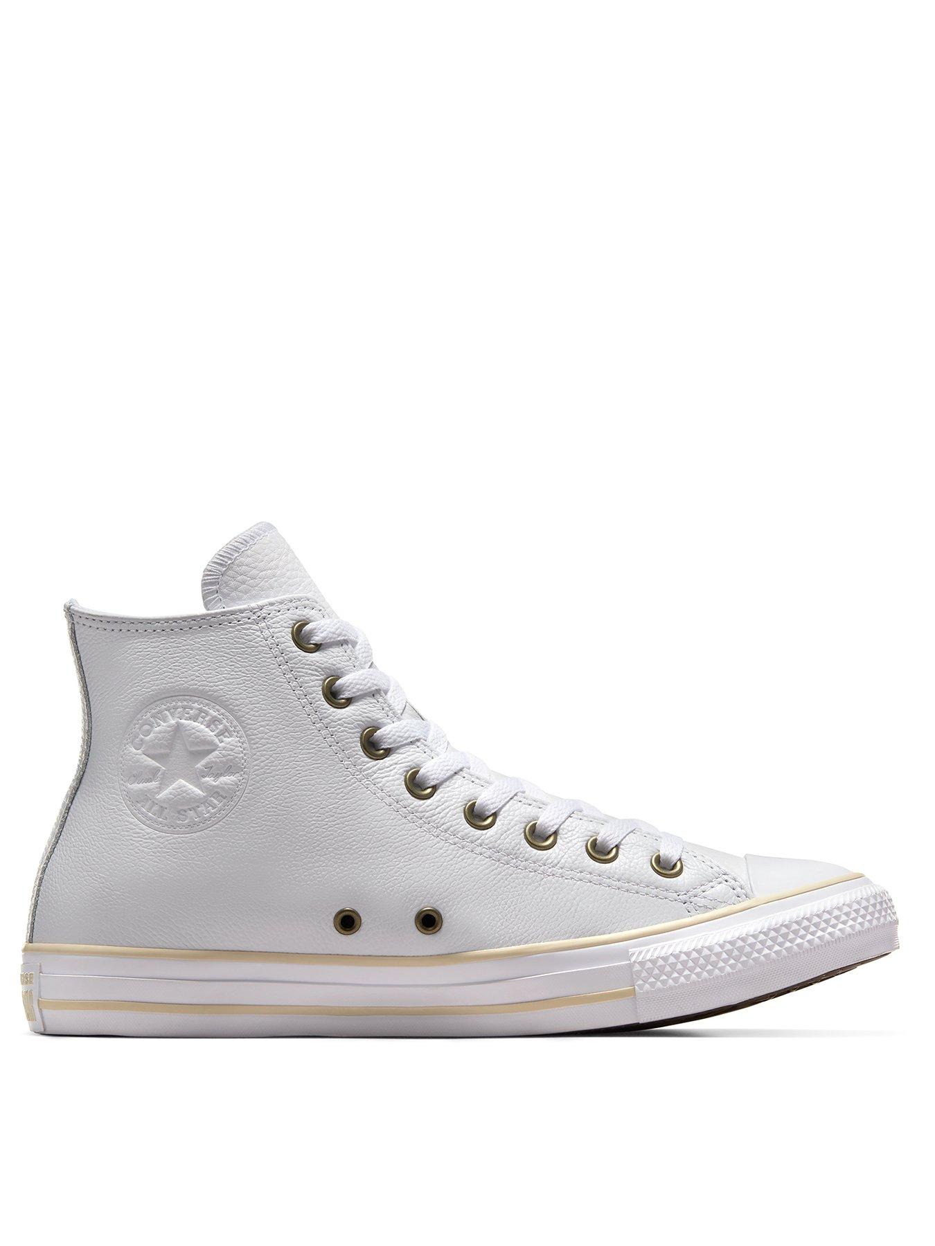 Converse Mens Seasonal Color Synthetic Leather Synthetic Leather Mid Trainers White littlewoods