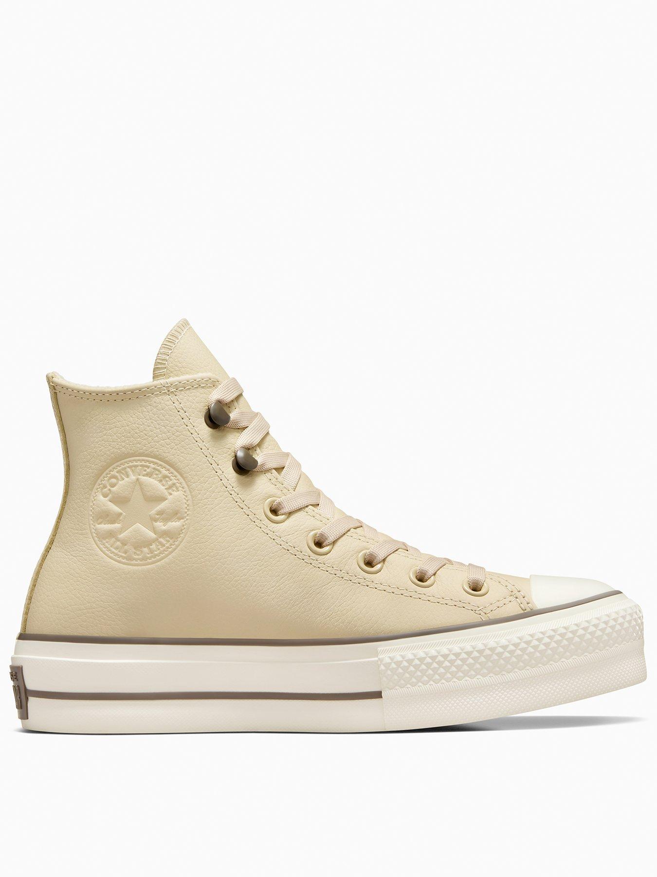 converse-womens-weatherized-leather-chuck-taylor-all-star-hi-top-lift-trainers-beige