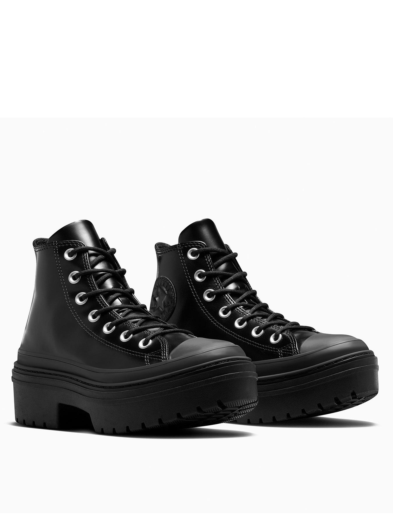  image of converse-womens-lux-chuck-taylor-all-star-lugged-heel-trainers-black