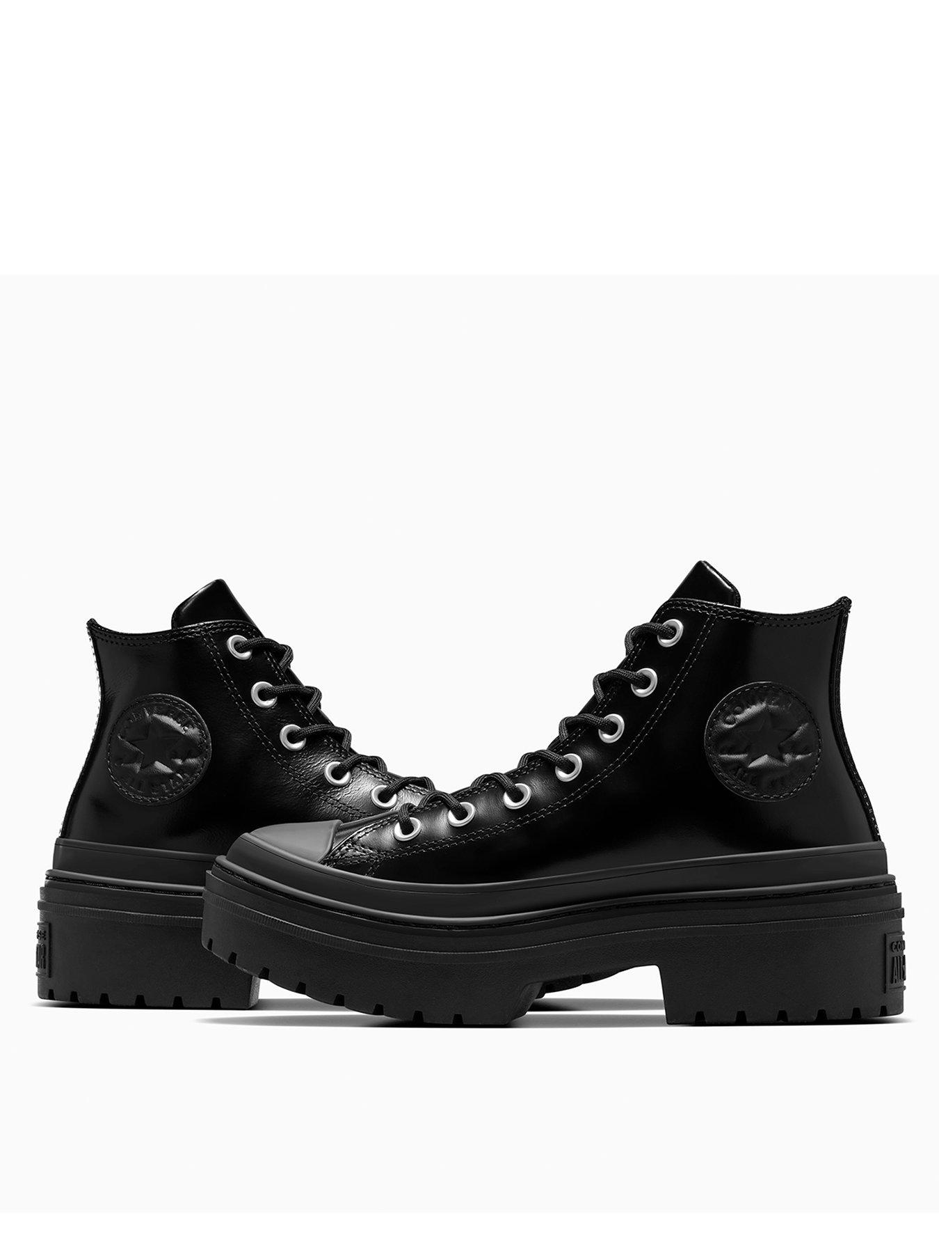  image of converse-womens-lux-chuck-taylor-all-star-lugged-heel-trainers-black