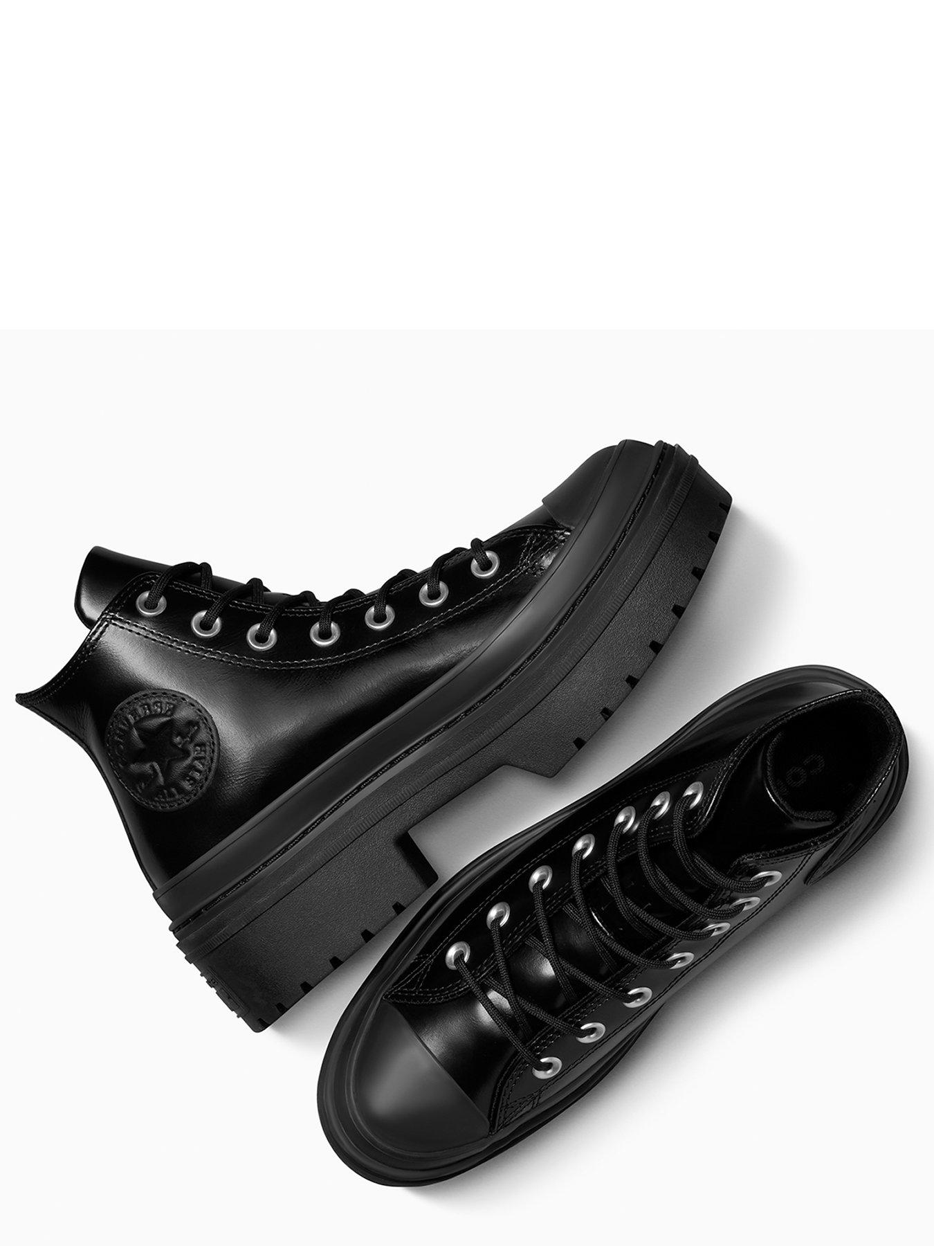  image of converse-womens-lux-chuck-taylor-all-star-lugged-heel-trainers-black