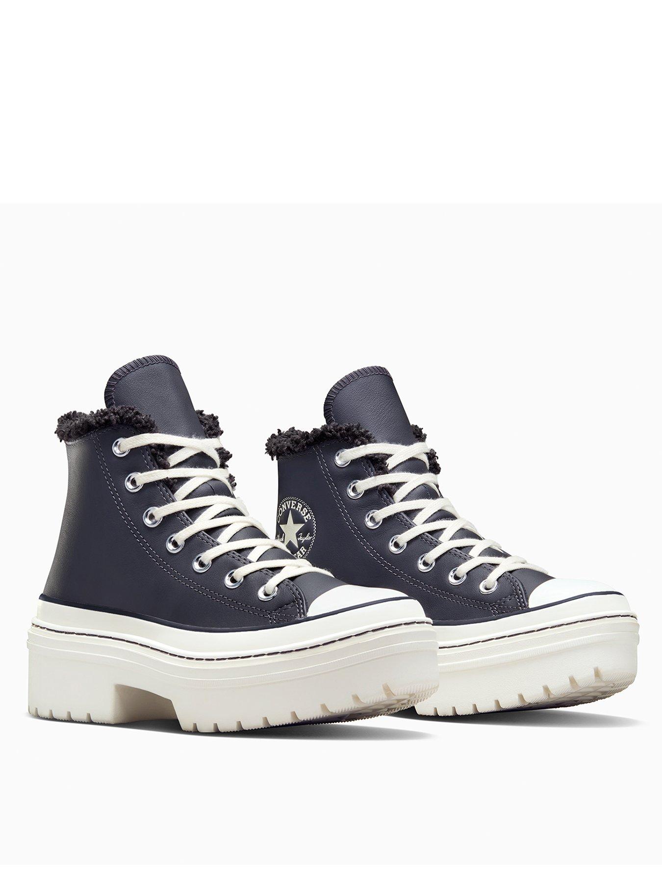  image of converse-womens-cozy-essentials-chuck-taylor-all-star-lugged-heel-trainers-purple