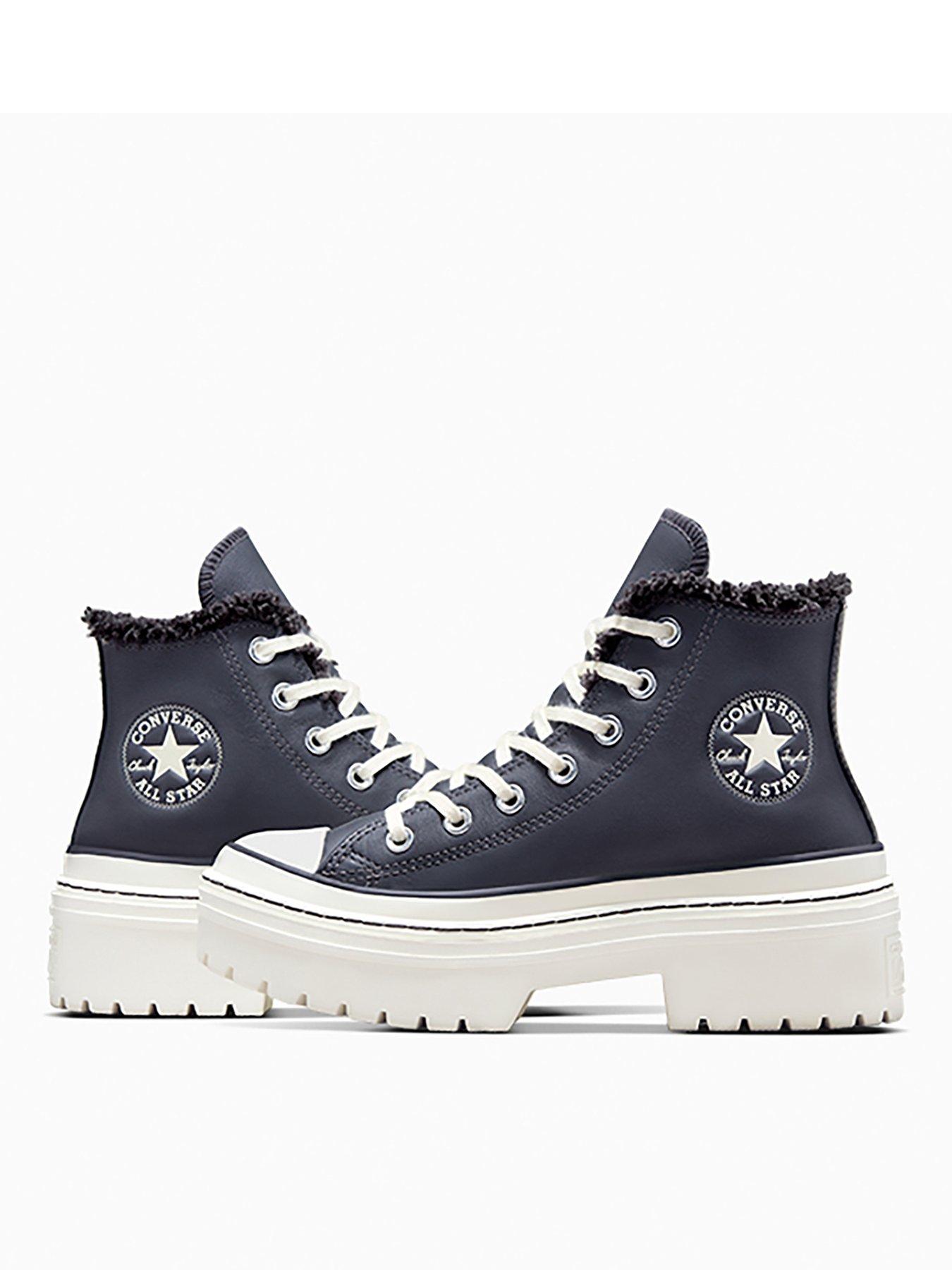  image of converse-womens-cozy-essentials-chuck-taylor-all-star-lugged-heel-trainers-purple