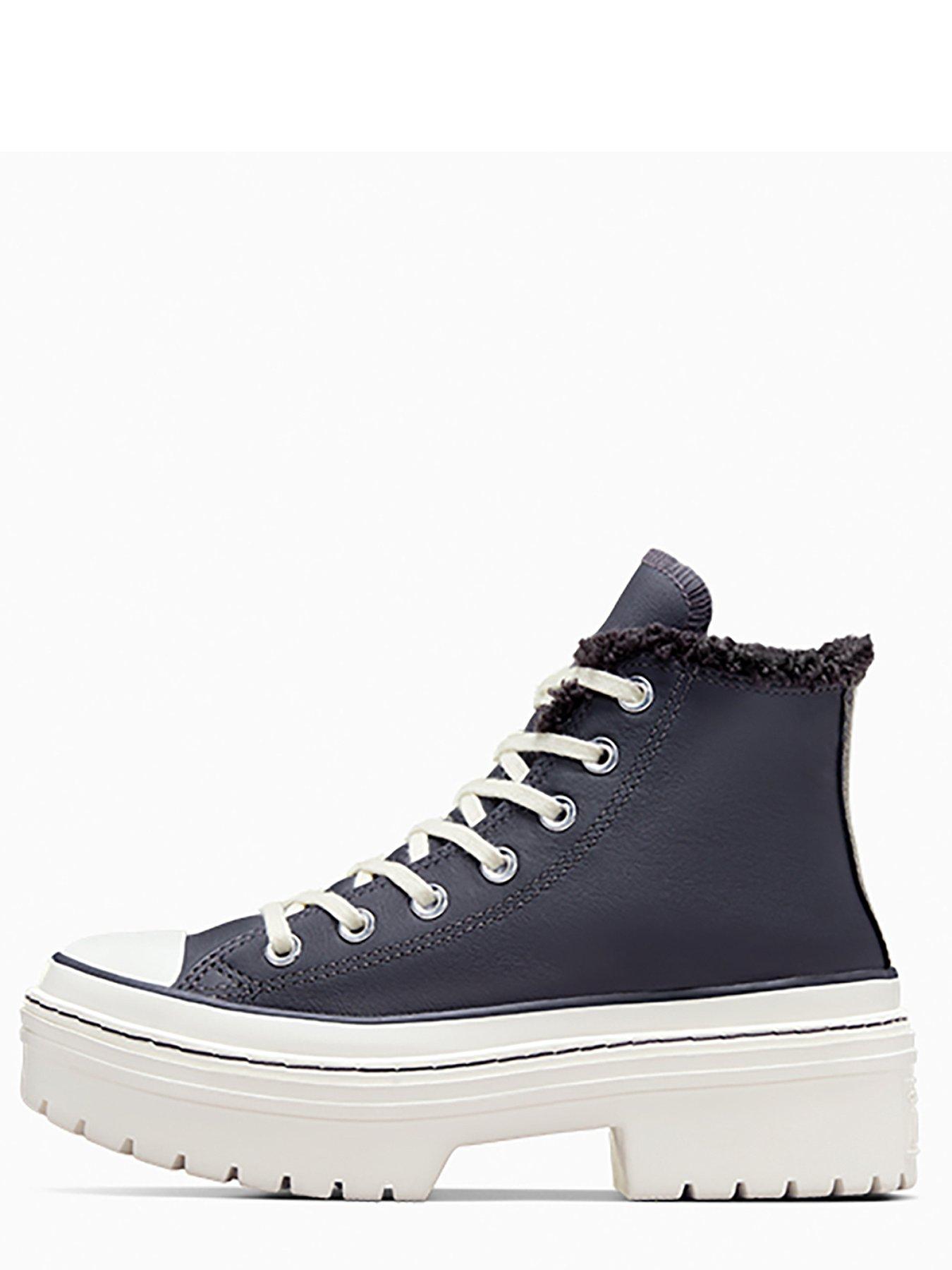  image of converse-womens-cozy-essentials-chuck-taylor-all-star-lugged-heel-trainers-purple