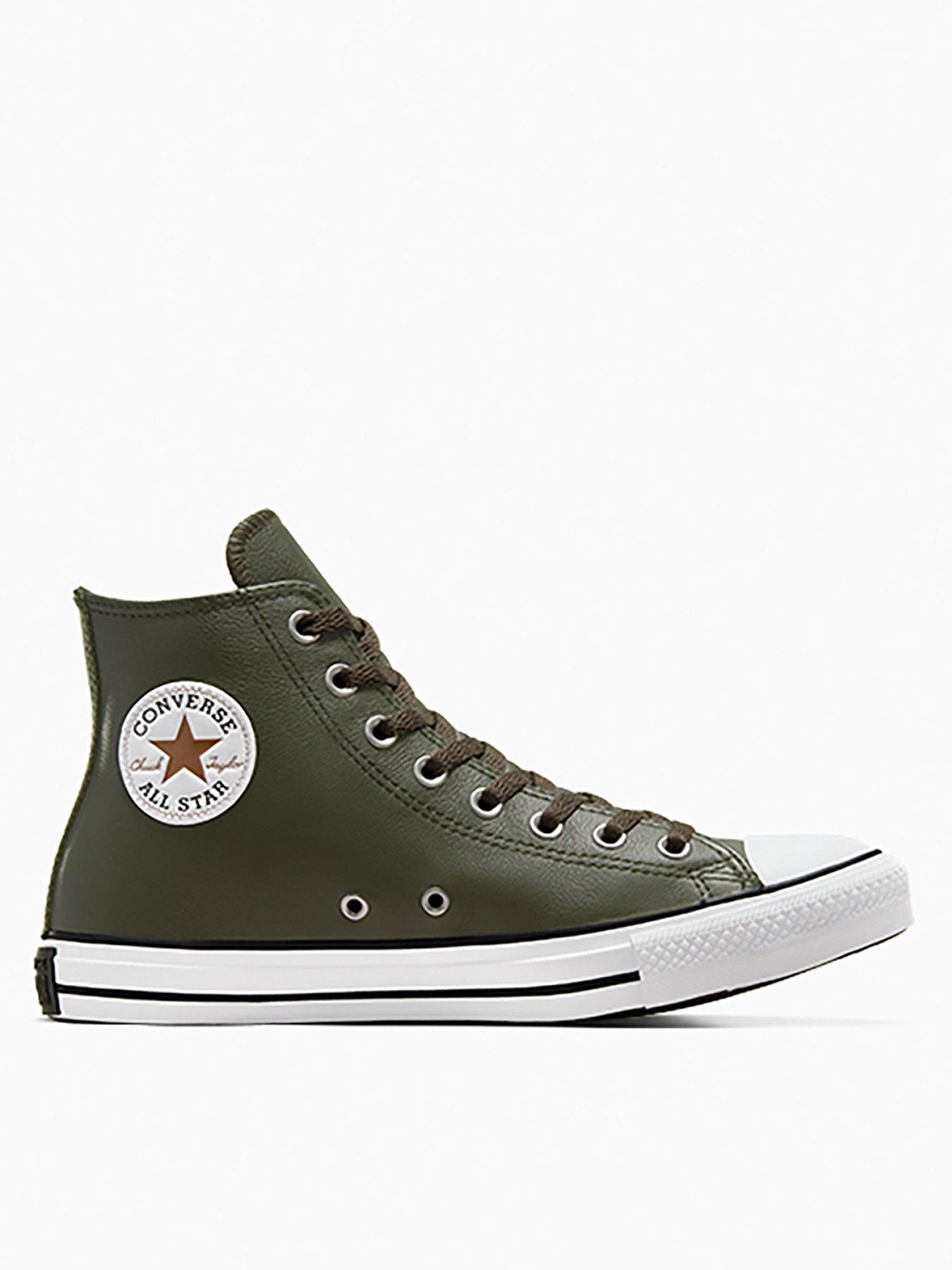 undefined Mens Seasonal Color - Leather Chuck Taylor All Star Trainers - Green