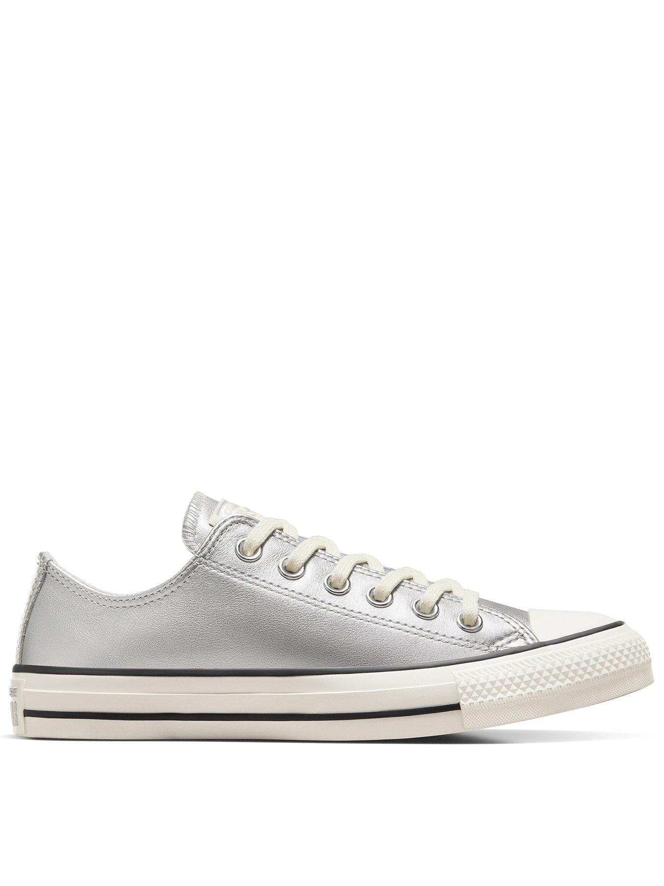 Silver converse sale clearance