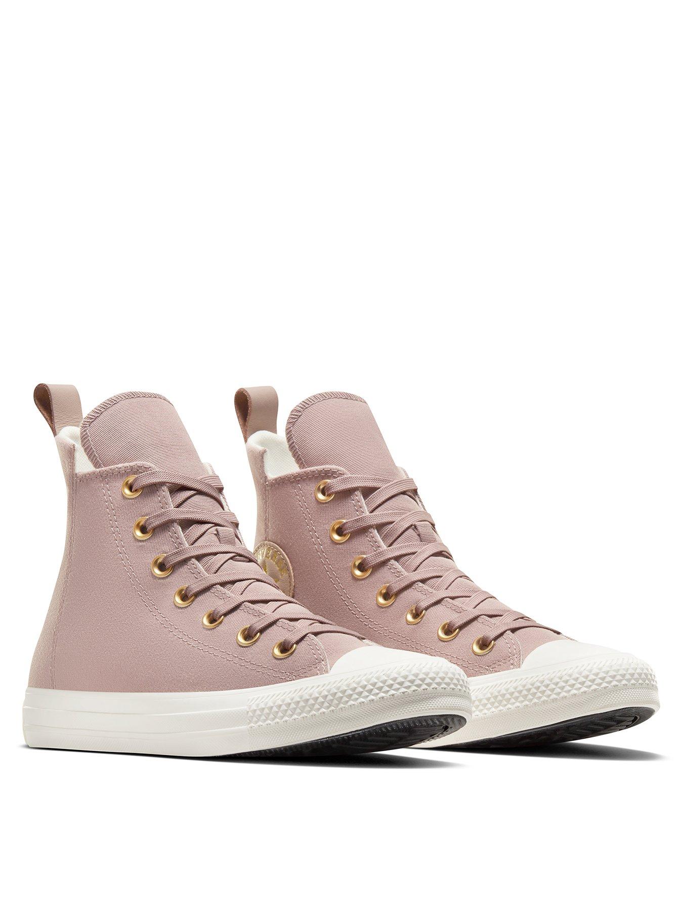  image of converse-womens-modern-tailored-polyester-canvas-hi-top-trainers-grey