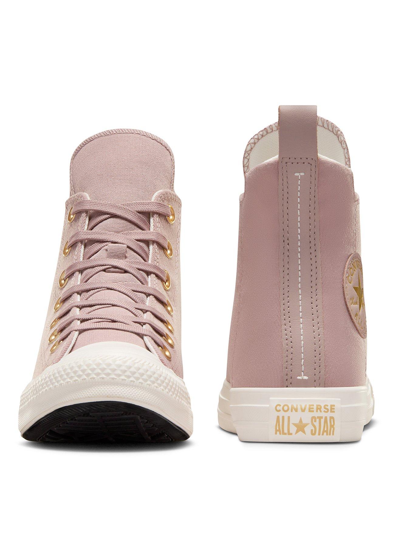  image of converse-womens-modern-tailored-polyester-canvas-hi-top-trainers-grey