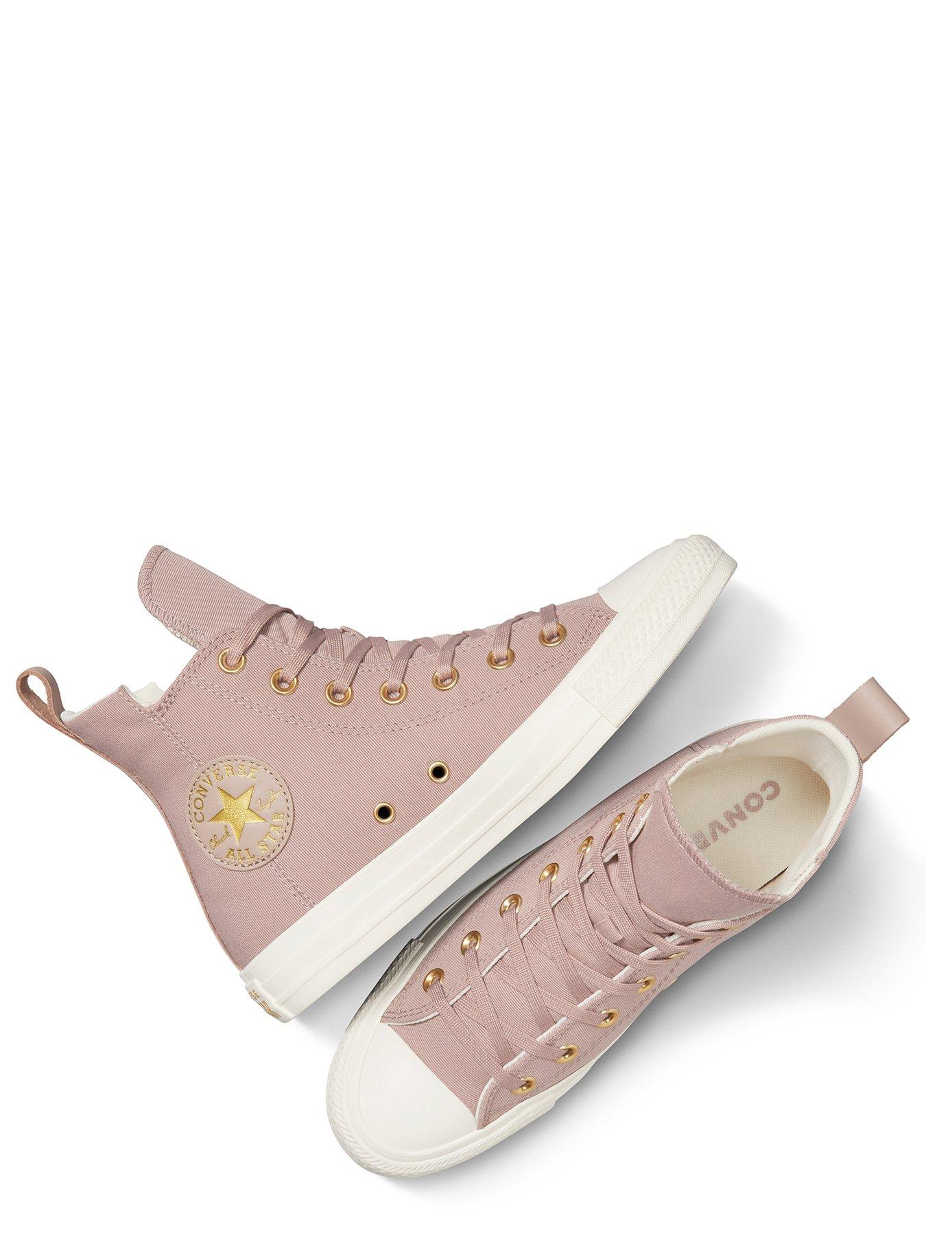  image of converse-womens-modern-tailored-polyester-canvas-hi-top-trainers-grey