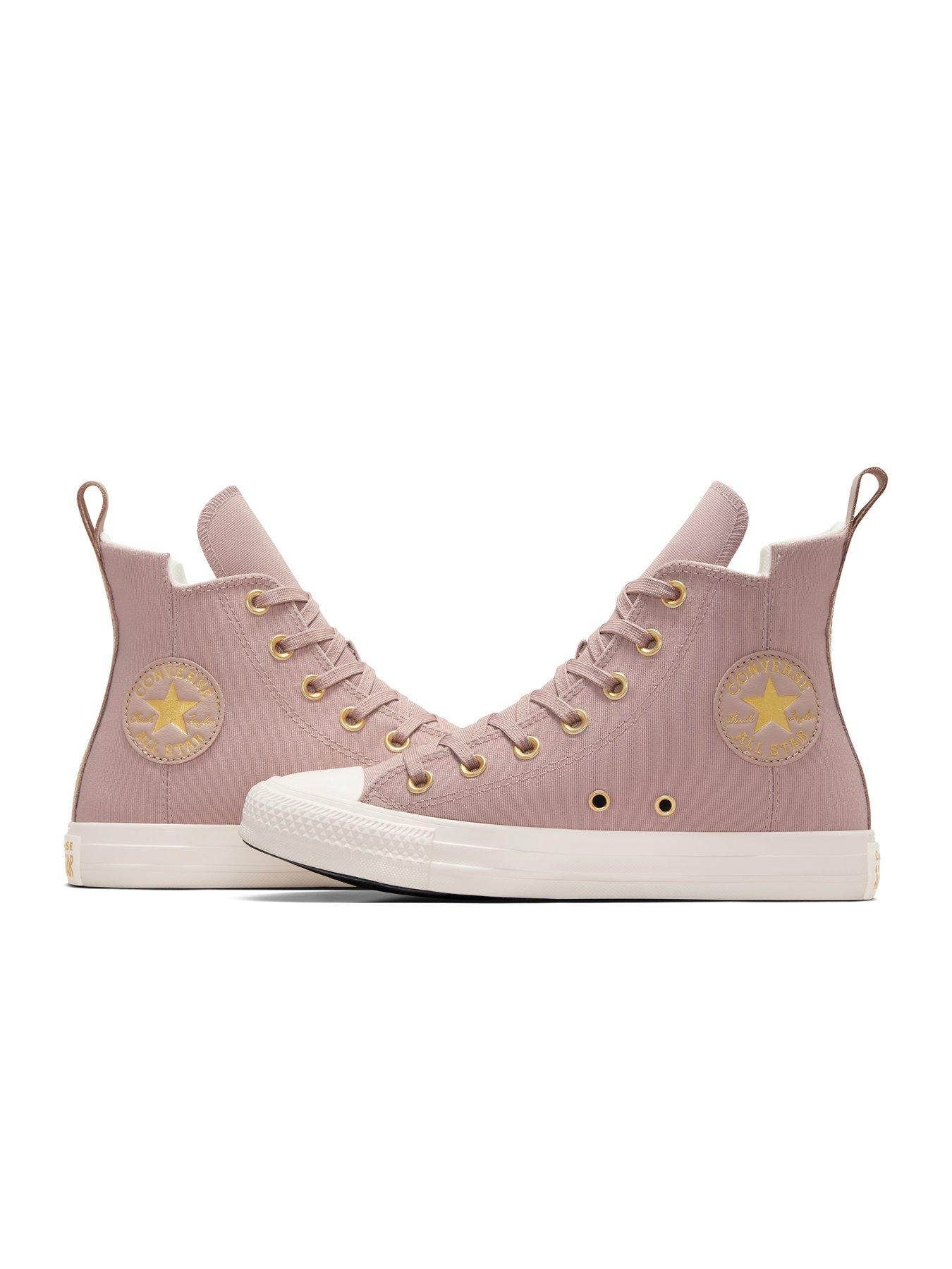  image of converse-womens-modern-tailored-polyester-canvas-hi-top-trainers-grey