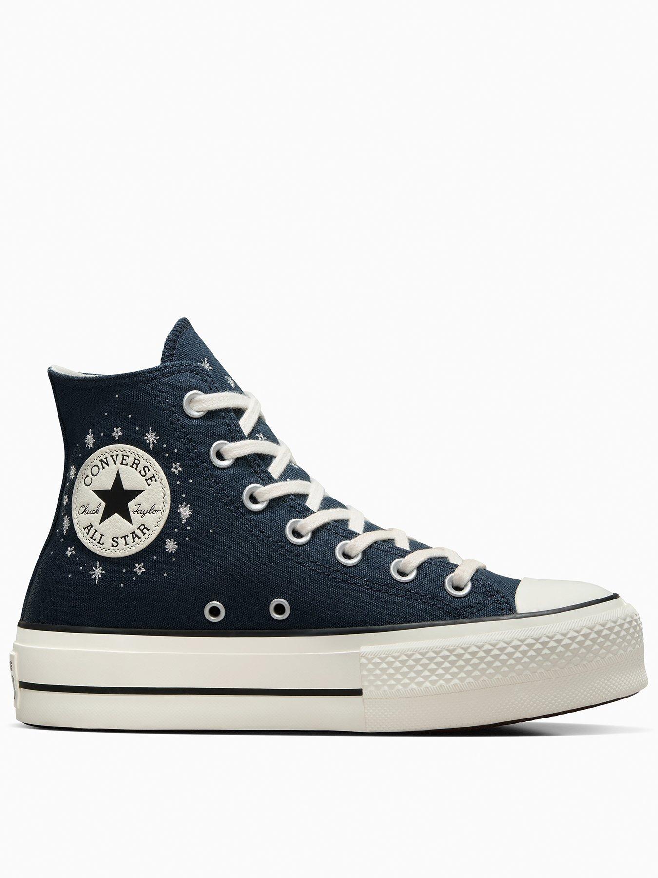 Image 1 of 6 of Converse Womens Premium Party Chuck Taylor All Star Lift Trainers - Beige