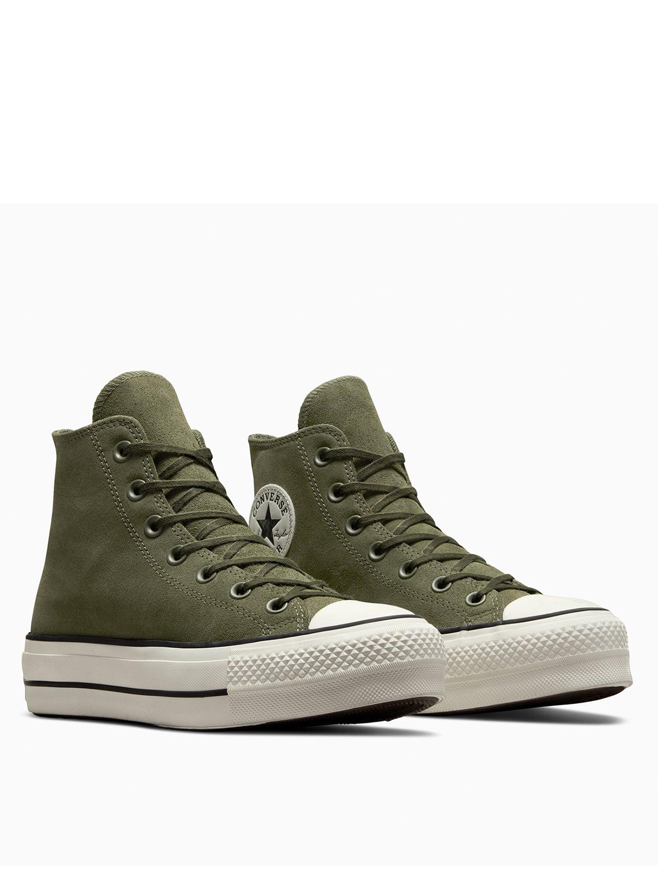  image of converse-womens-crafted-color-chuck-taylor-all-star-lift-trainers-green
