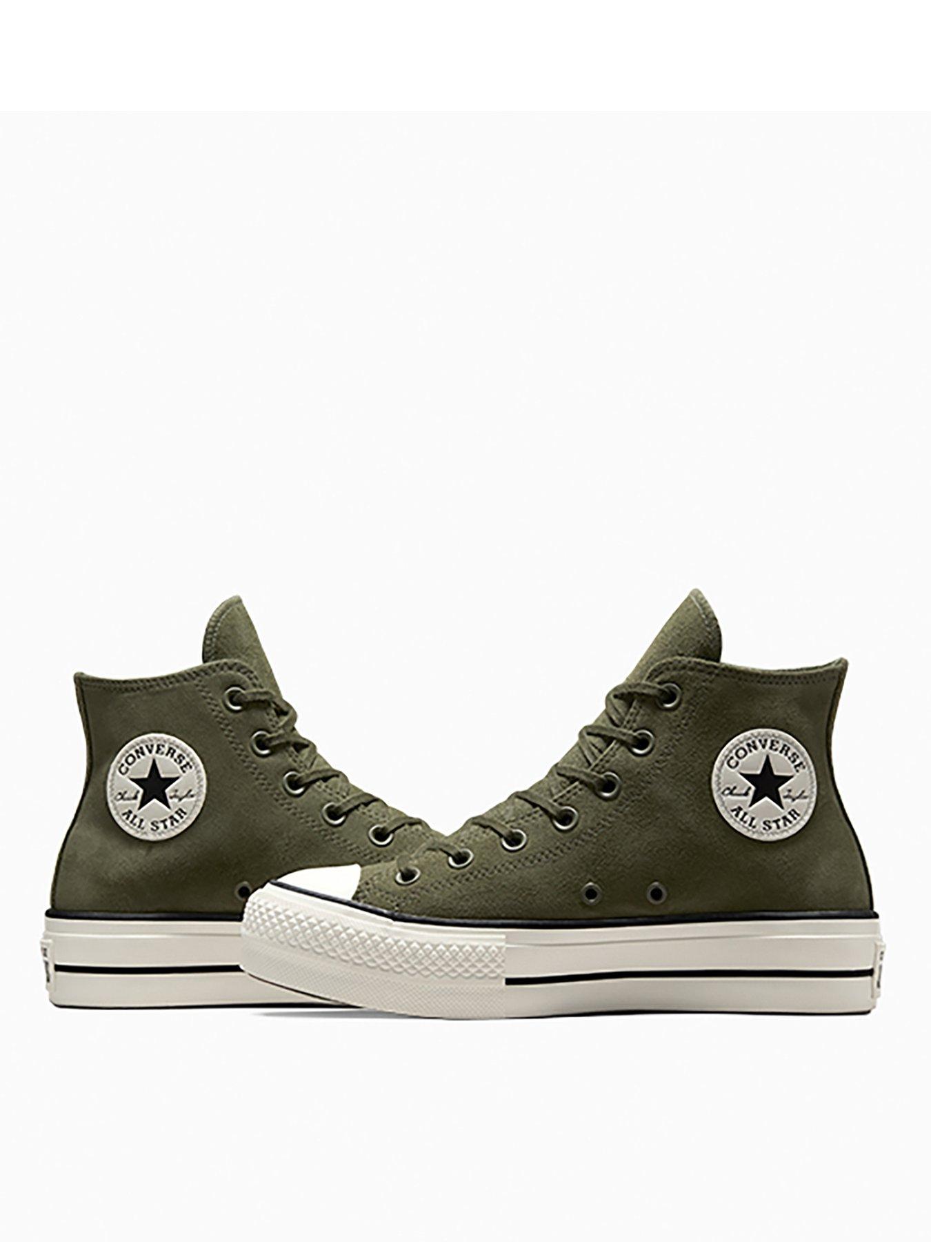  image of converse-womens-crafted-color-chuck-taylor-all-star-lift-trainers-green