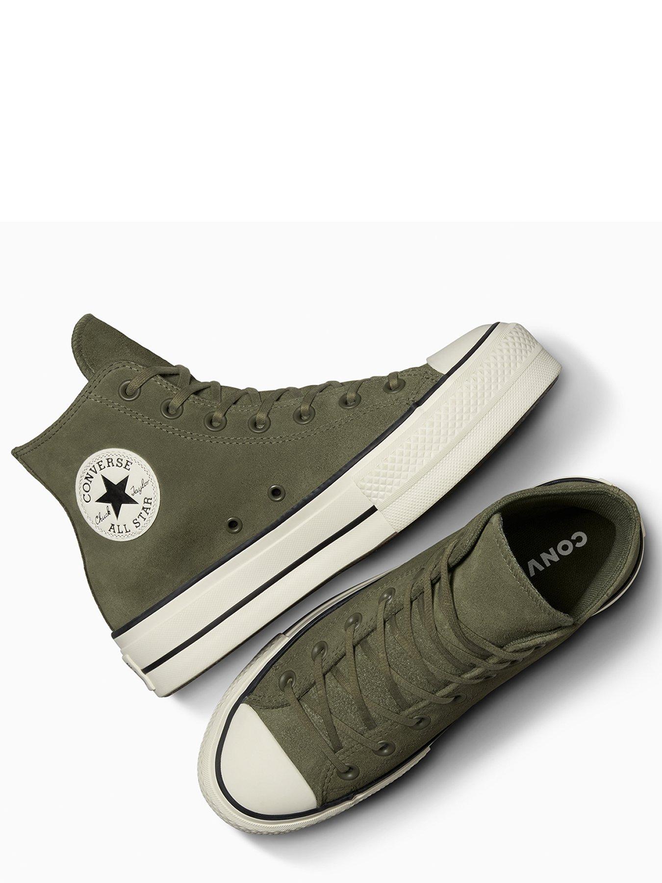  image of converse-womens-crafted-color-chuck-taylor-all-star-lift-trainers-green
