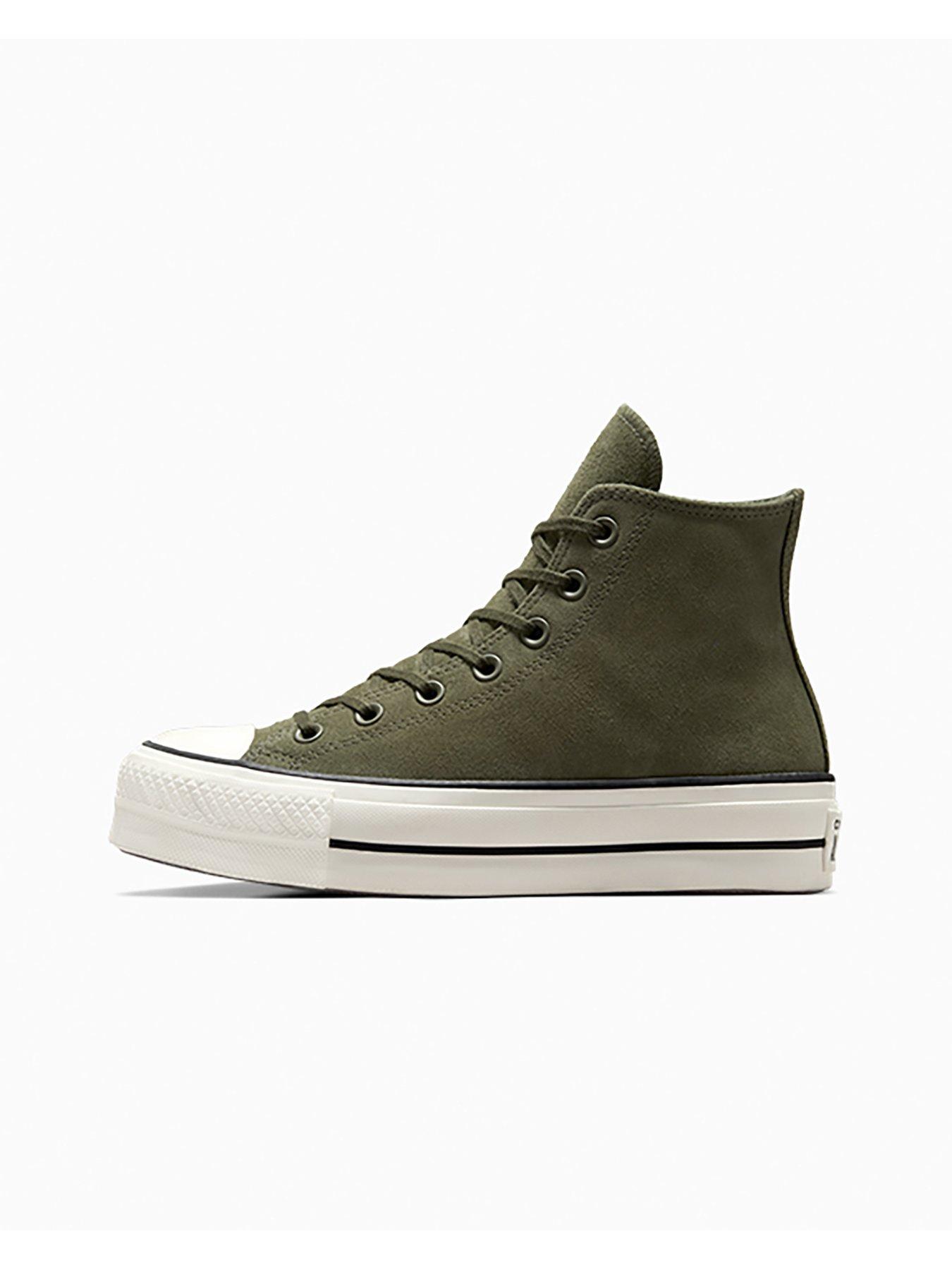  image of converse-womens-crafted-color-chuck-taylor-all-star-lift-trainers-green