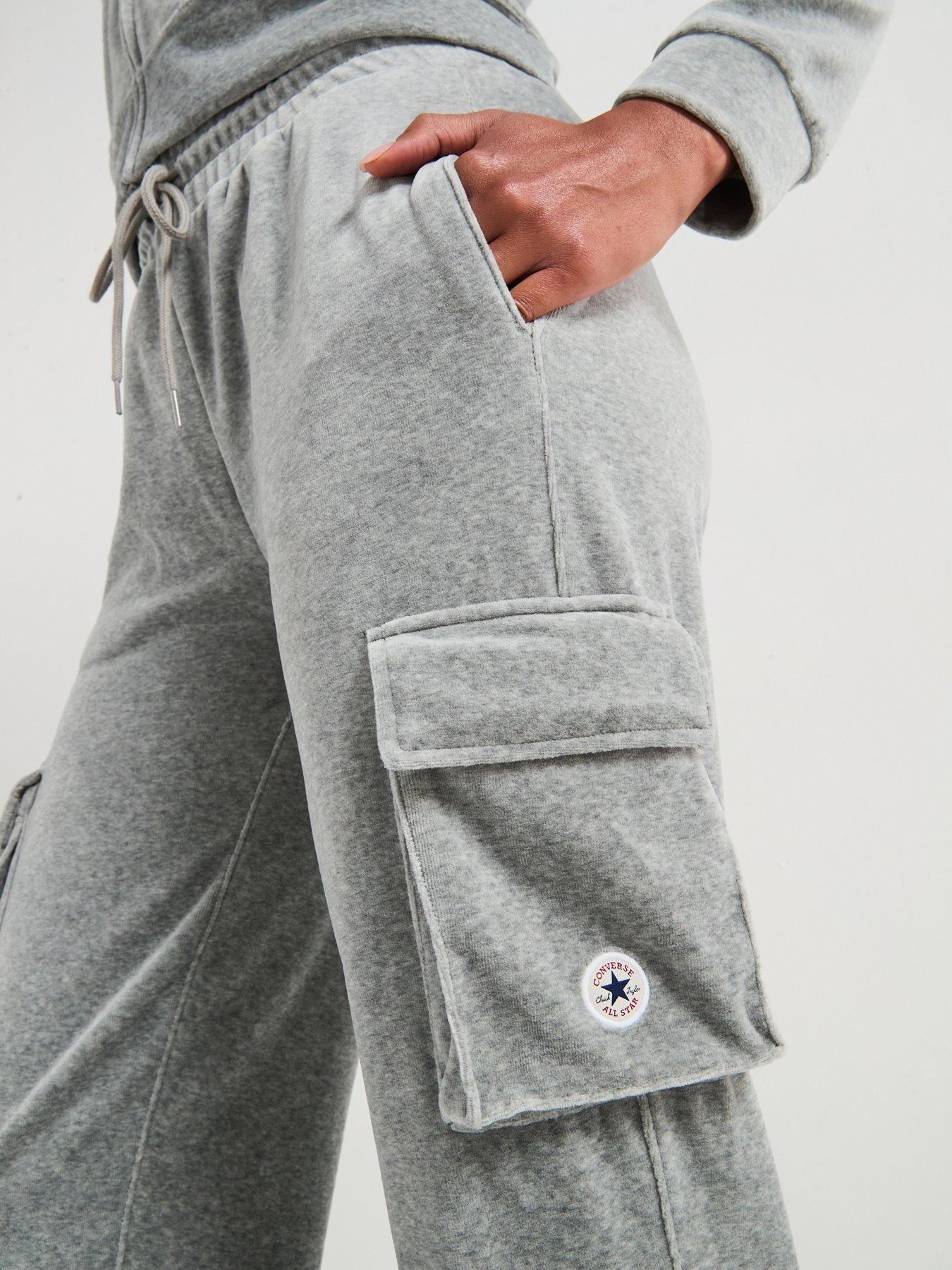  image of converse-womens-chuck-cargo-velour-jogger-grey