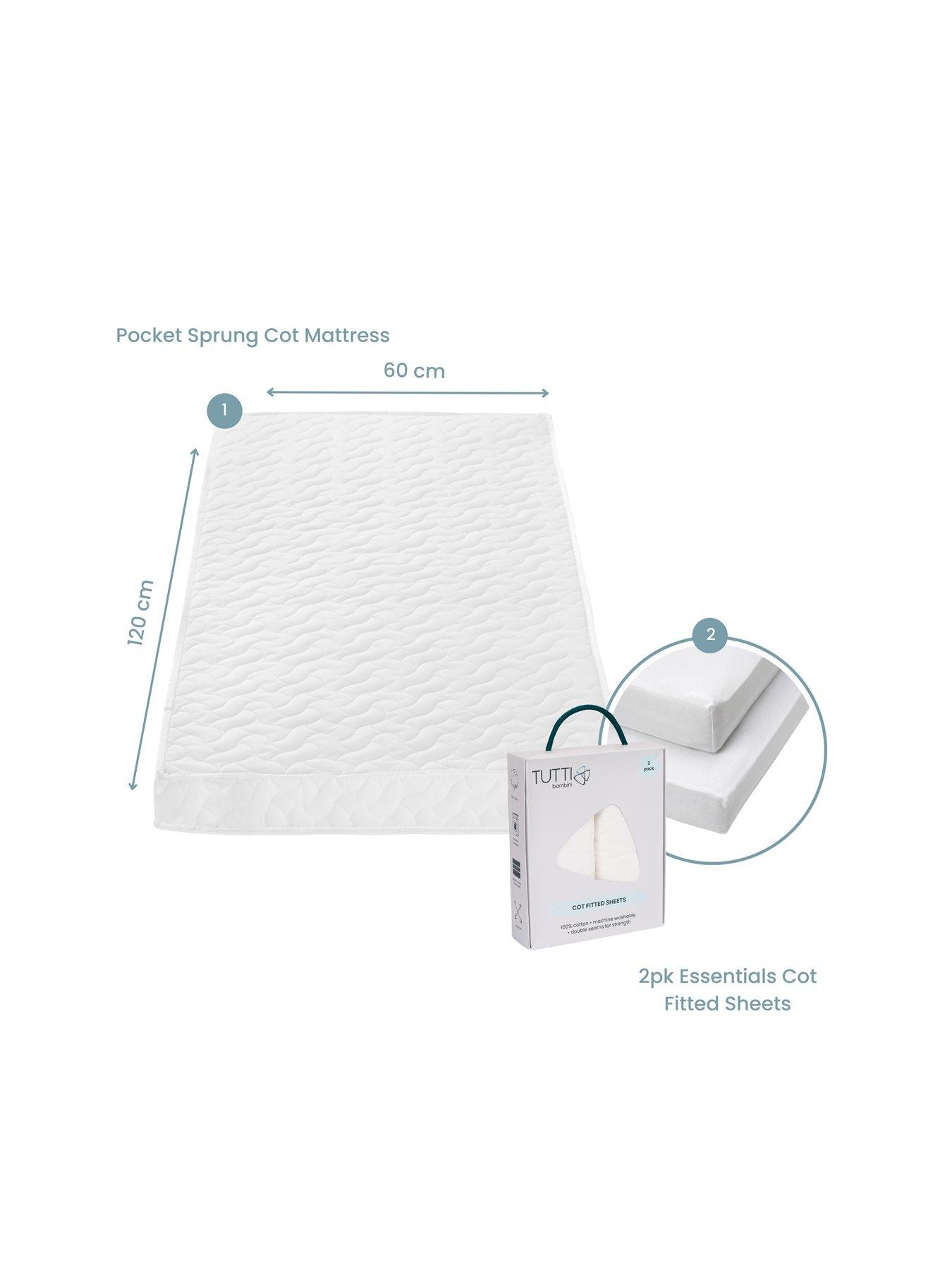 tutti-bambini-pocket-sprung-cot-mattress-60-x-120-cm-with-essentials-2pk-fitted-sheets
