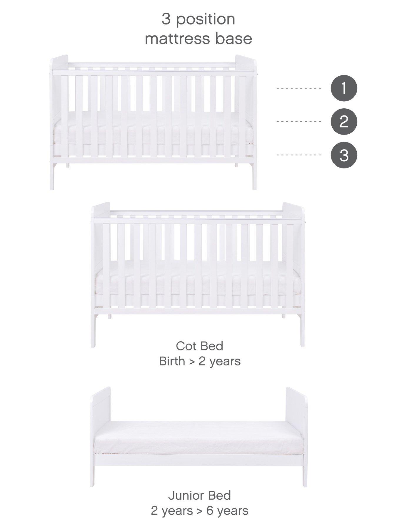 Image 5 of 5 of Tutti Bambini Rio Cot Bed with Cot Top Changer &amp; Mattress - White