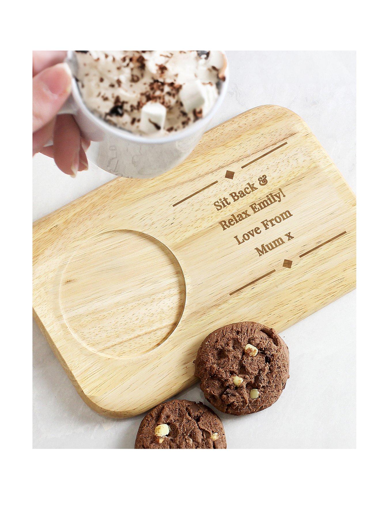 The Personalised Memento Company Personalised Wooden Coaster Tray