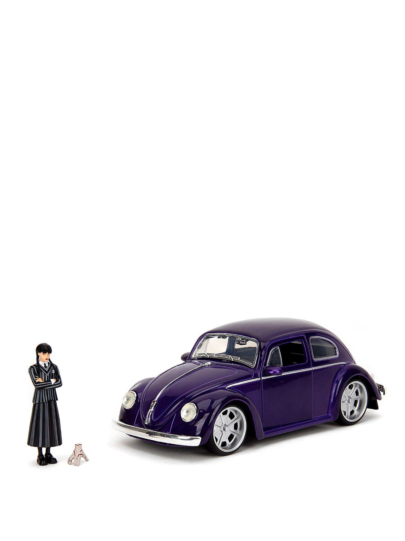 Image 1 of 7 of Wednesday Volkswagen Beetle 1:24 Die-Cast with Figure