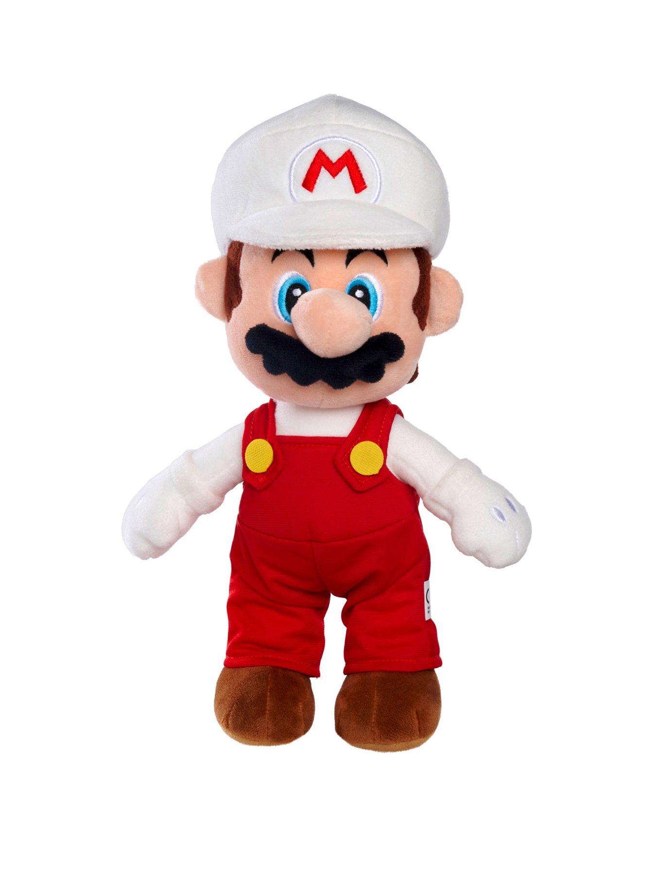 front image of super-mario-fire-mario-30cm-soft-plush-toy