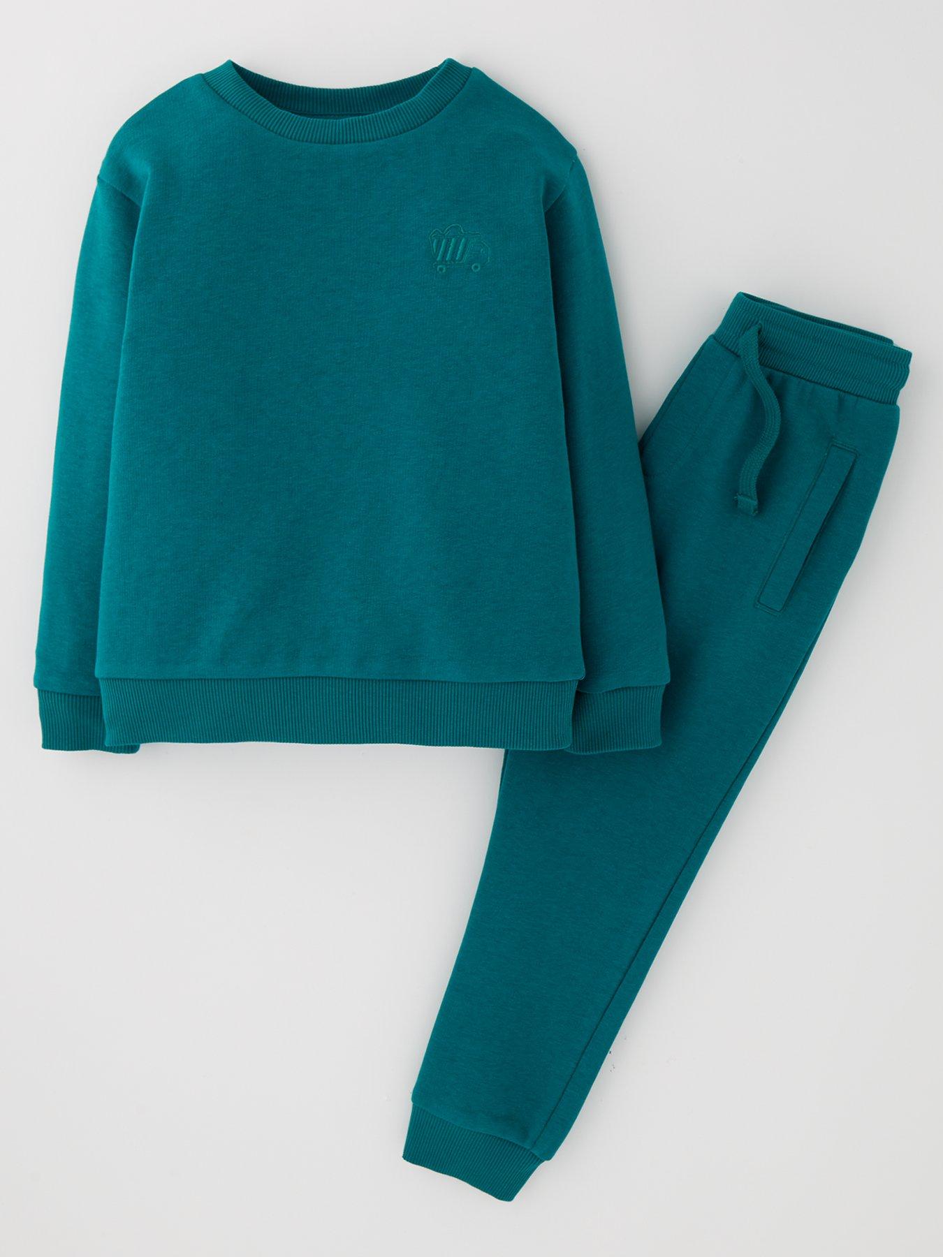 Image 1 of 4 of Everyday Boys Sweat Top And Jog Set - Green