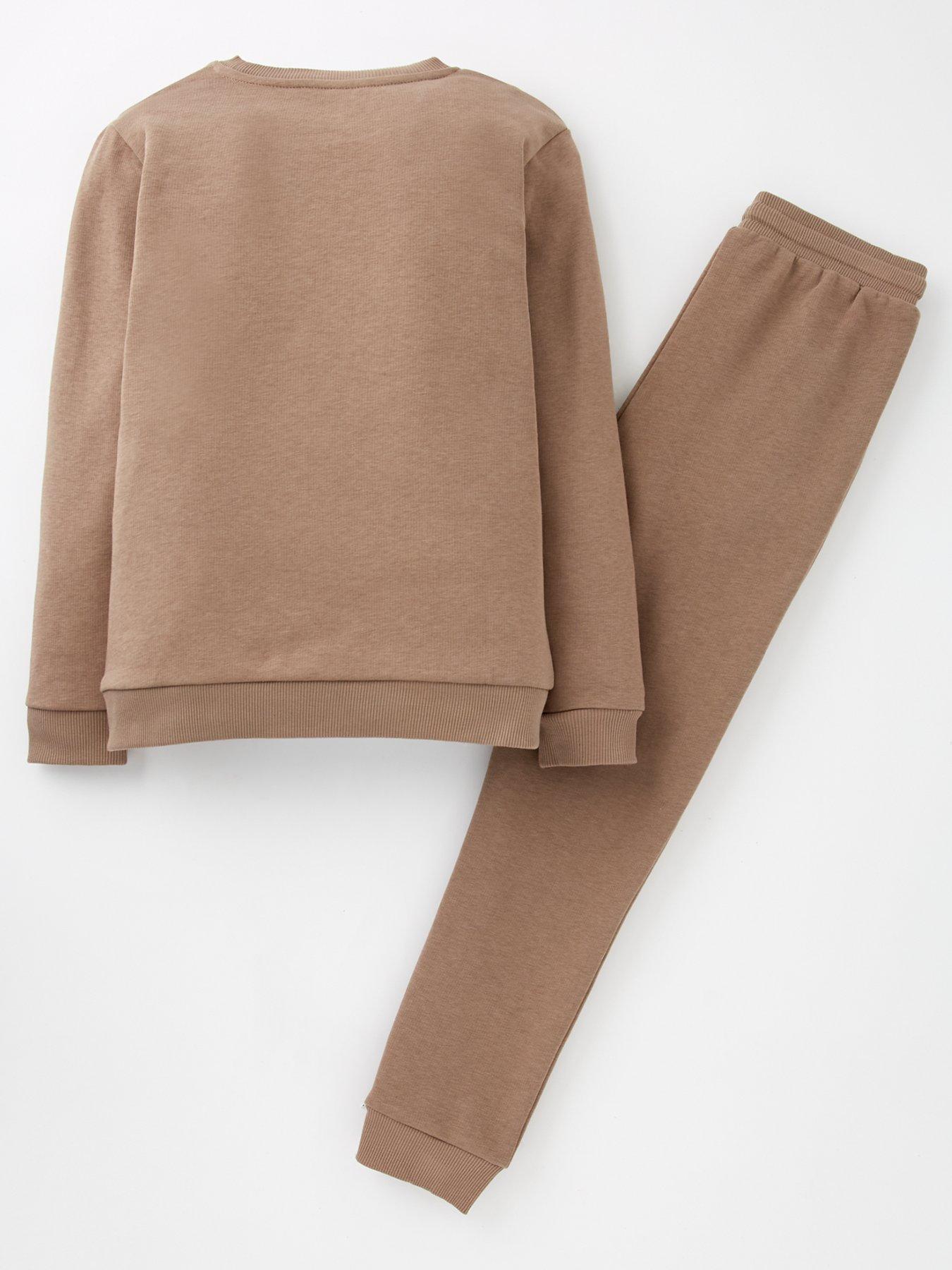  image of everyday-boys-sweat-top-and-jog-set-brown
