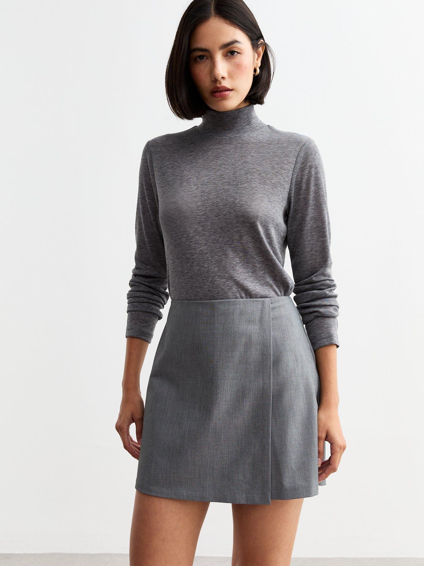 undefined Wrap Skort - Grey