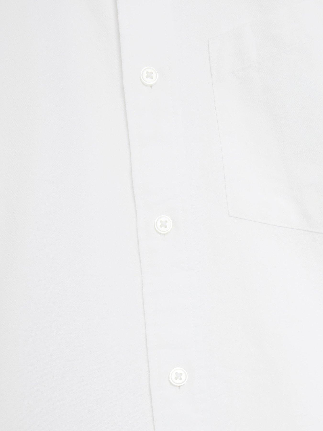 Image 6 of 6 of River Island Long Sleeve Oxford Shirt - White