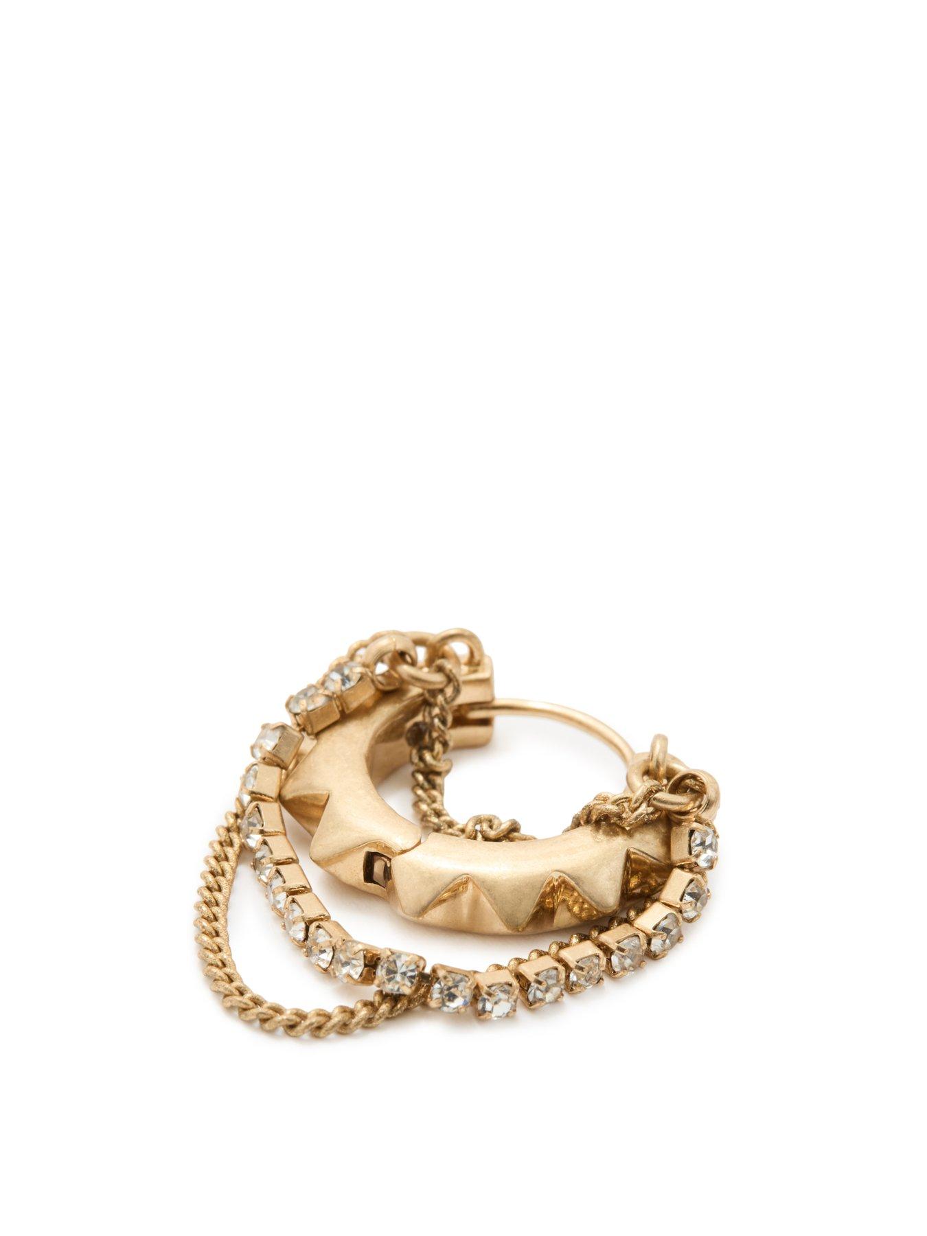  image of allsaints-multi-chain-huggie-earring-gold