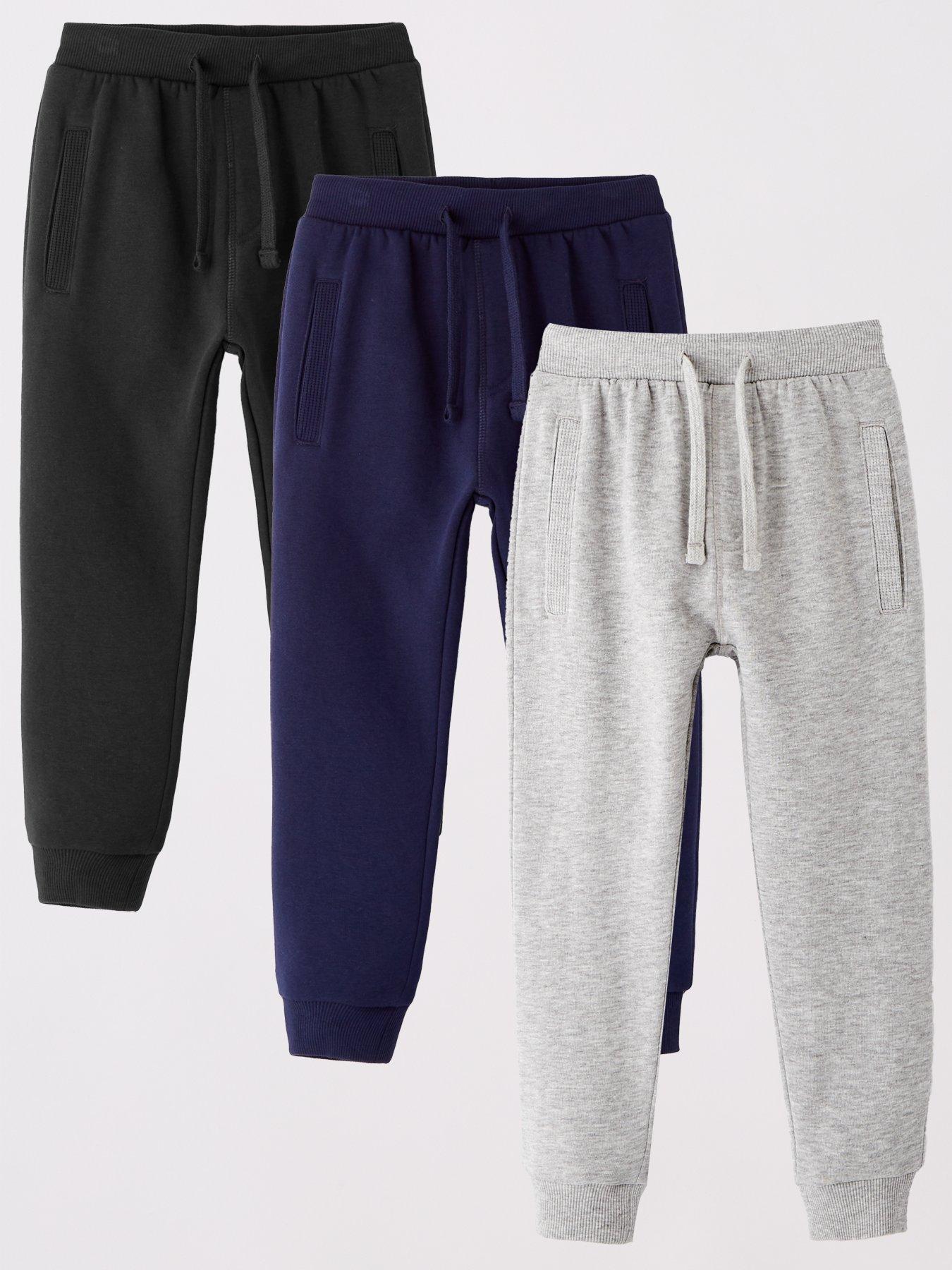 Mini V by Very Boys 3 Pack Joggers - Black, Navy And Grey