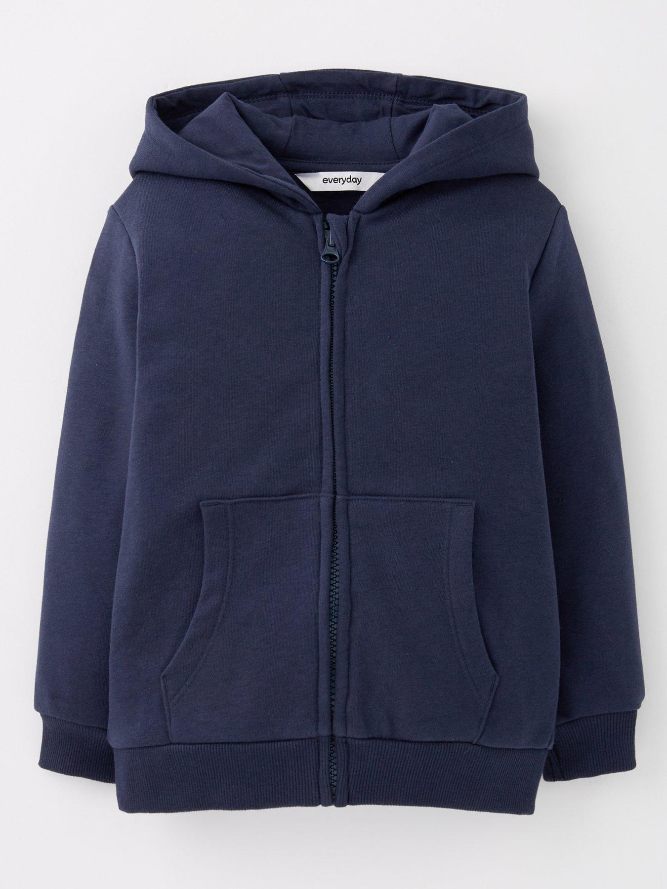 The Very Collection Boys Zip Through Hoodie - Navy