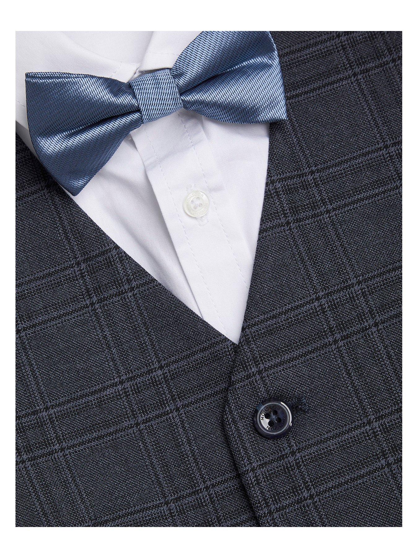  image of monsoon-boys-four-piece-check-suit-grey