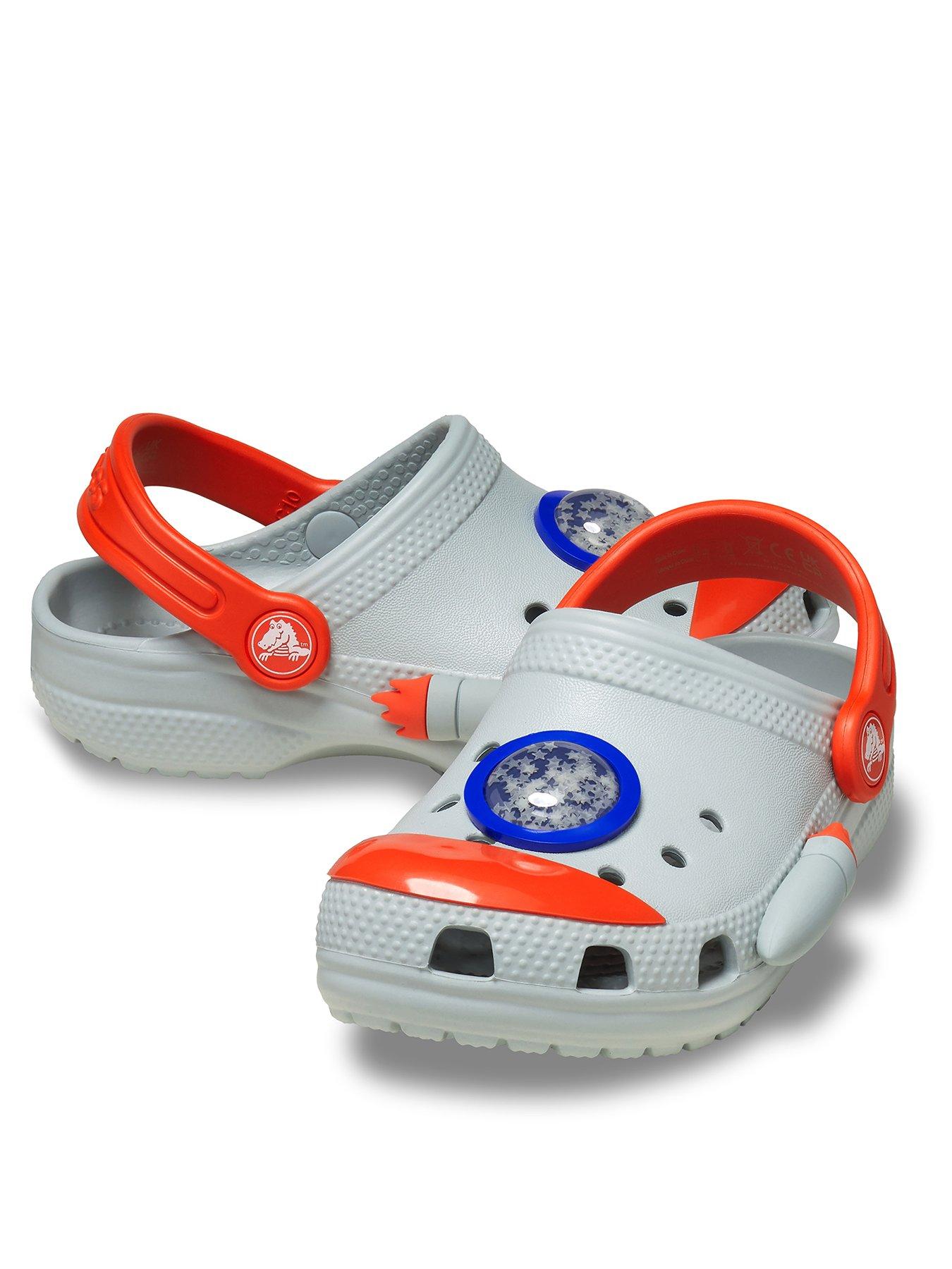 undefined Kids Classic Rocket Ship Clog - Grey