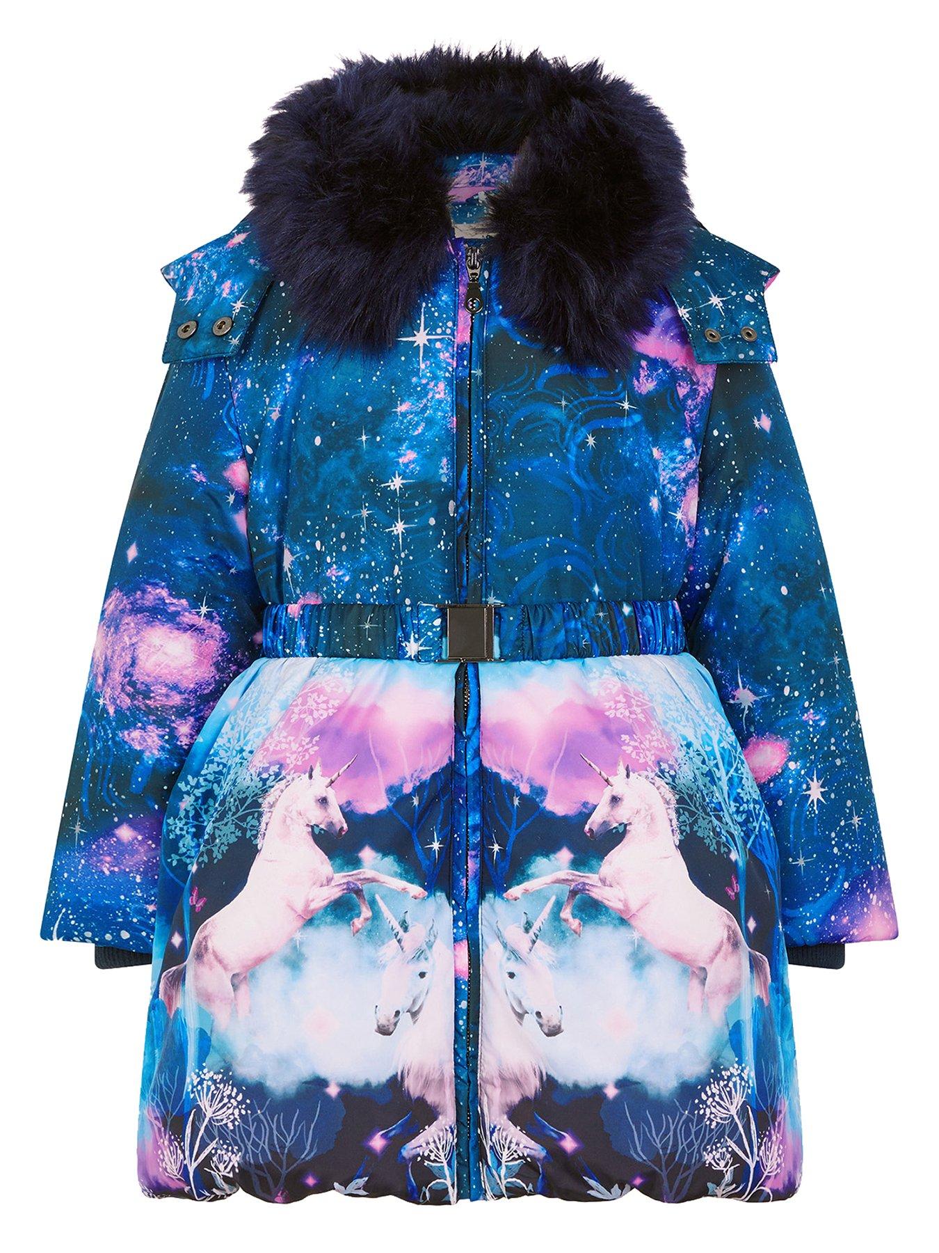 Everyday Girls Unicorn Padded Coat Multi littlewoods