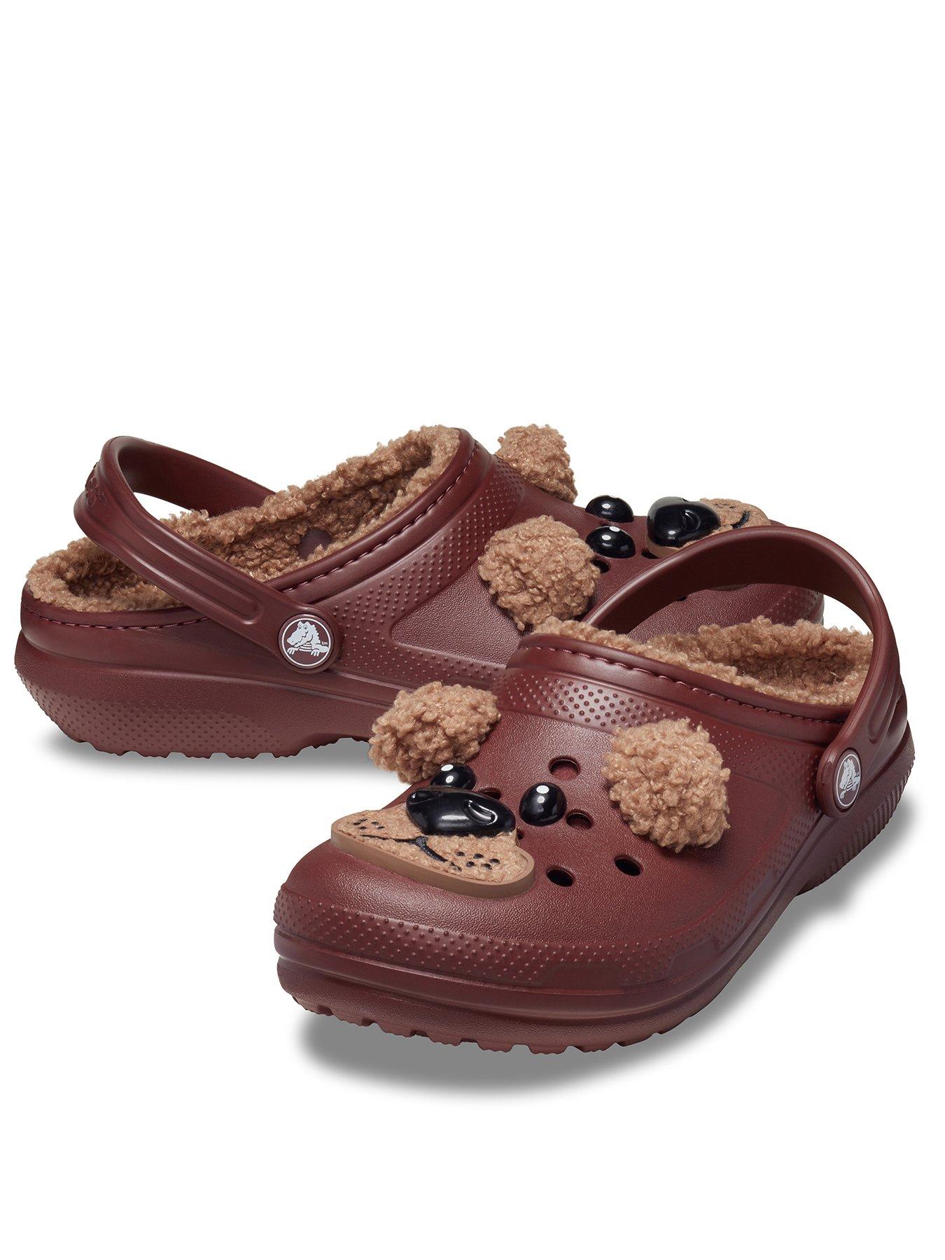 undefined Kids Classic Lined Brown Bear Clog - Brown