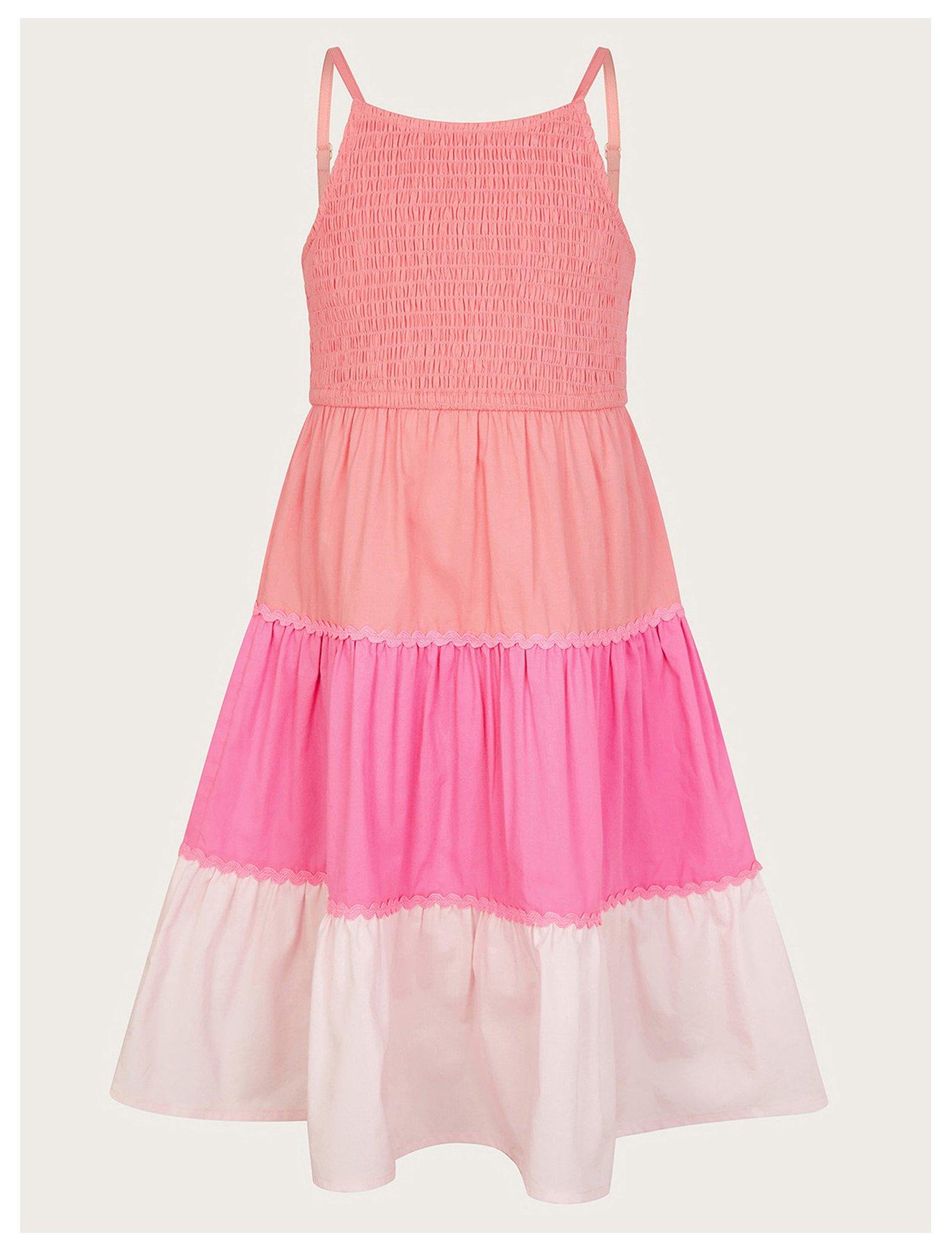 undefined Girls Colourblock Dress - Pink